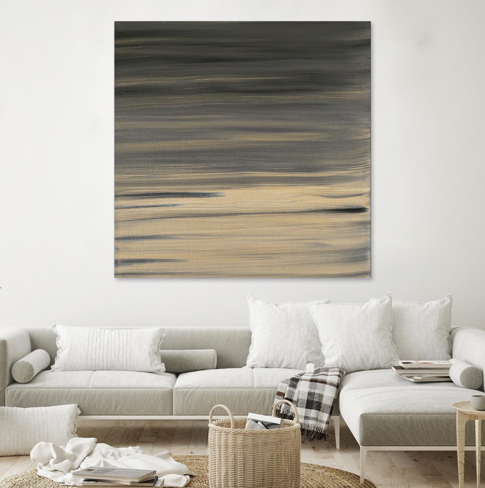 Peach Stripes by Corrie LaVelle on GIANT ART - black abstract