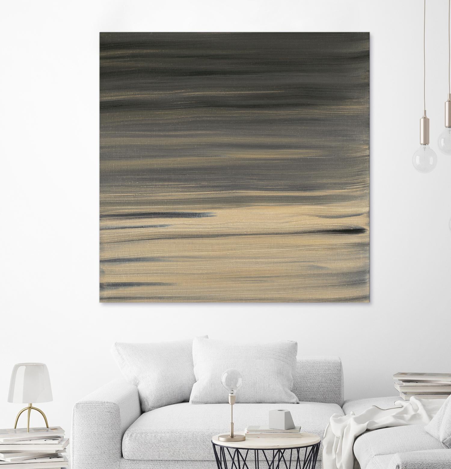 Peach Stripes by Corrie LaVelle on GIANT ART - black abstract