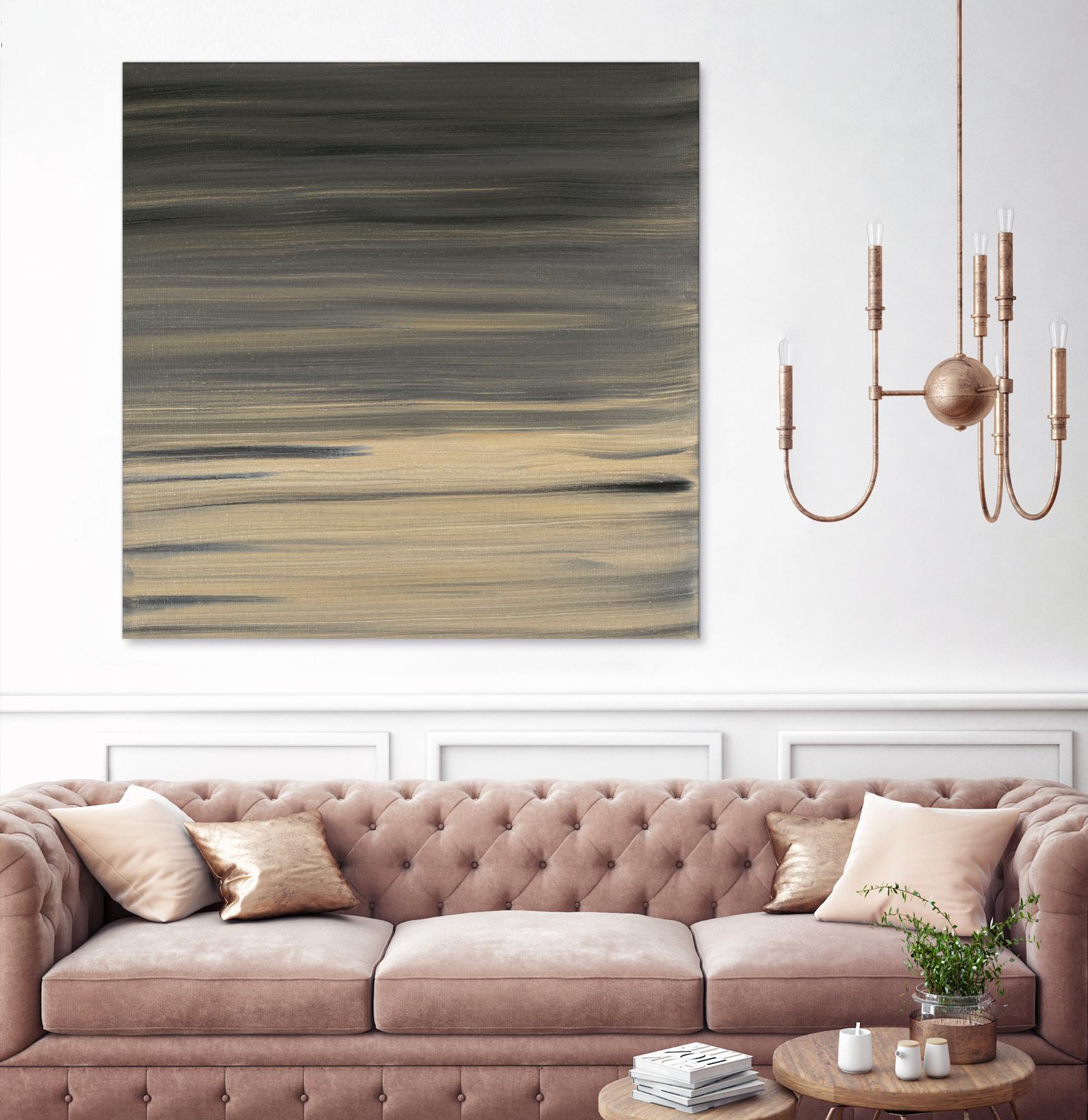 Peach Stripes by Corrie LaVelle on GIANT ART - black abstract
