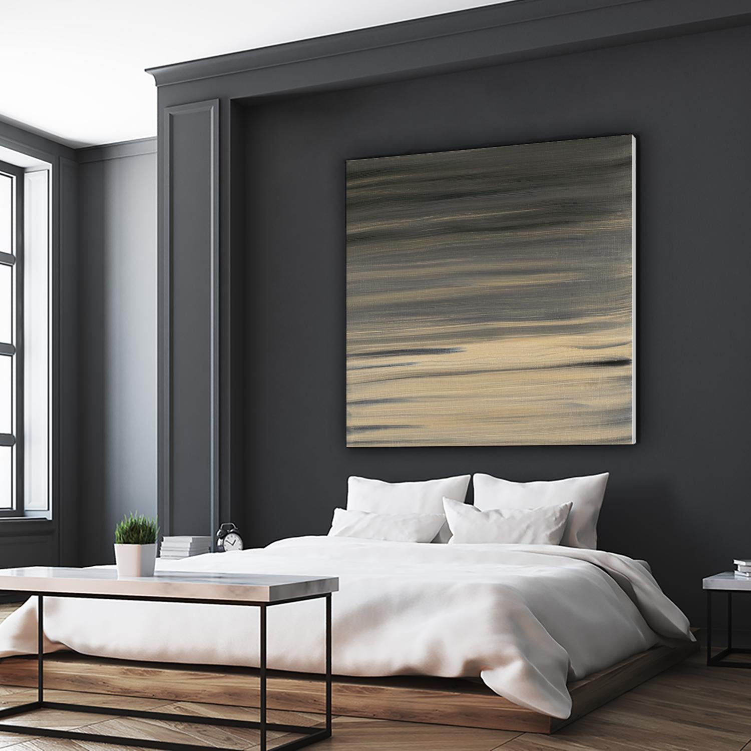 Peach Stripes by Corrie LaVelle on GIANT ART - black abstract