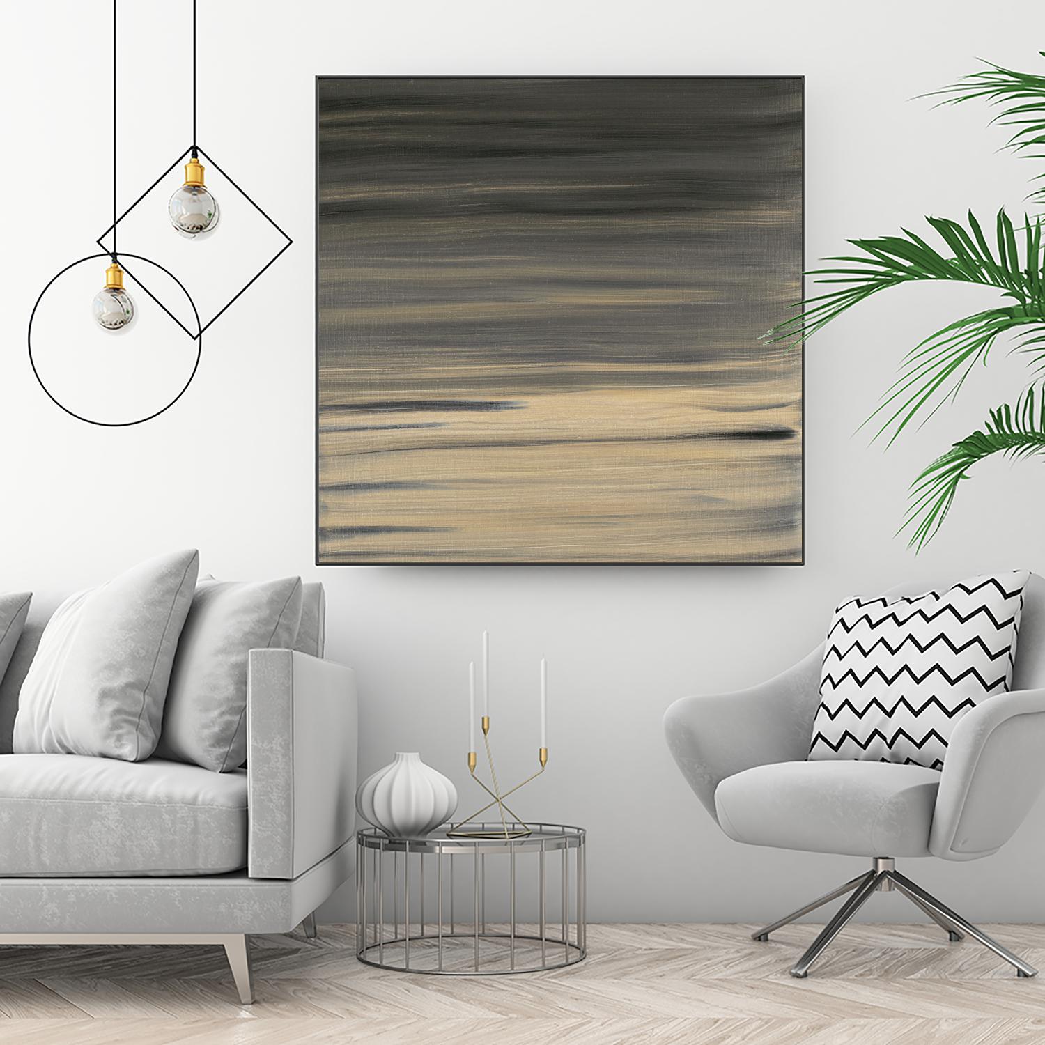 Peach Stripes by Corrie LaVelle on GIANT ART - black abstract