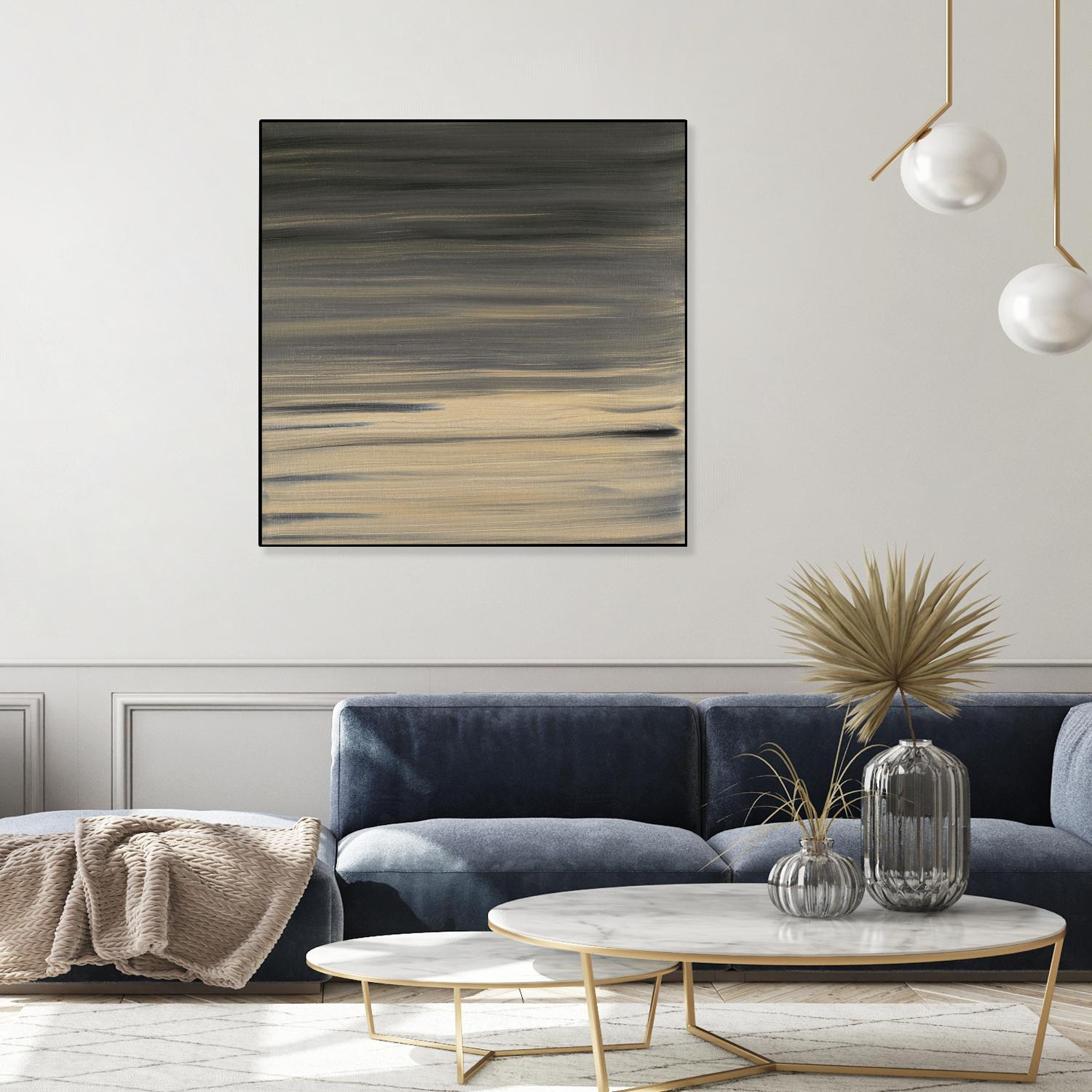 Peach Stripes by Corrie LaVelle on GIANT ART - black abstract