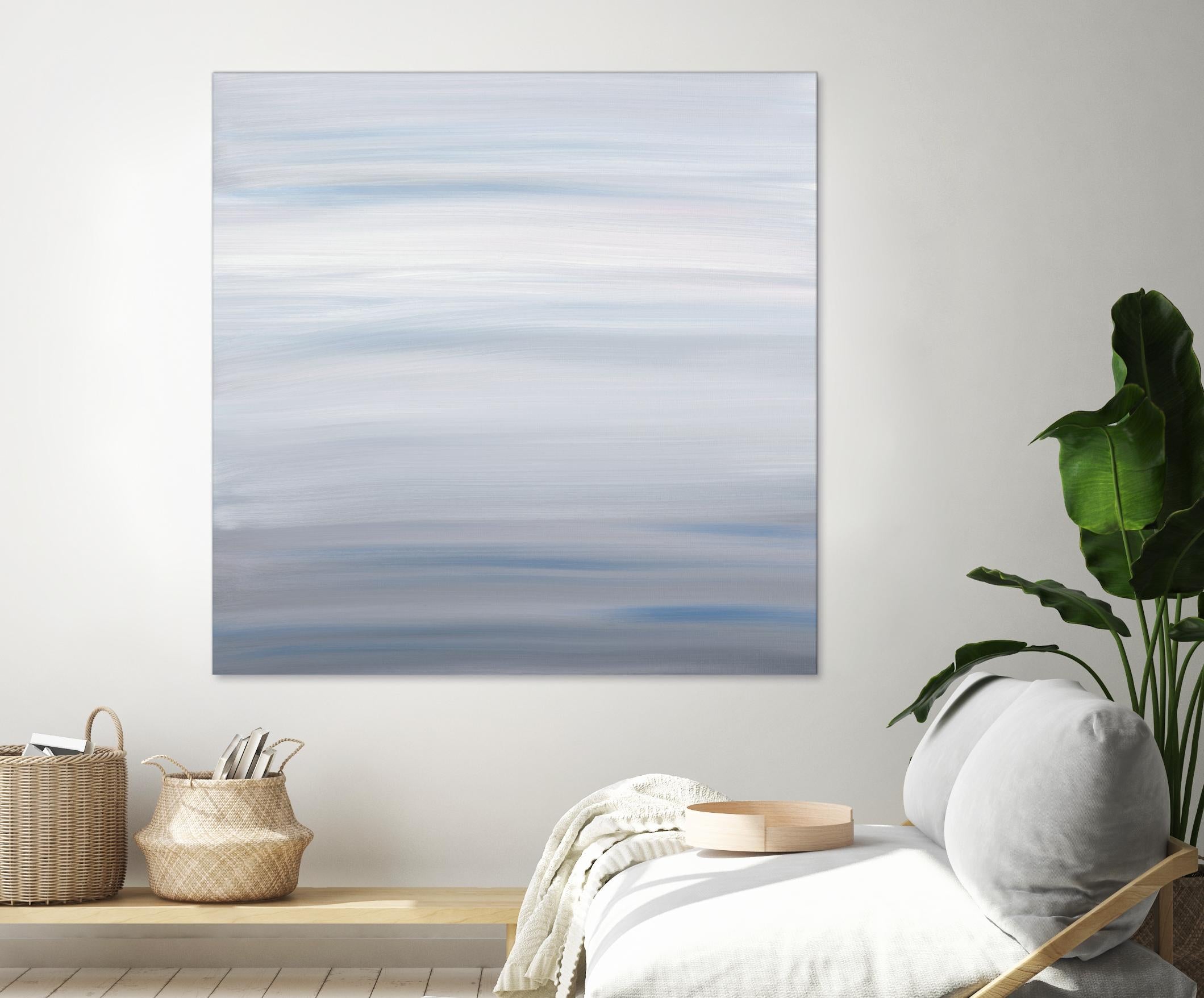 Blue Stripes by Corrie LaVelle on GIANT ART - white abstract
