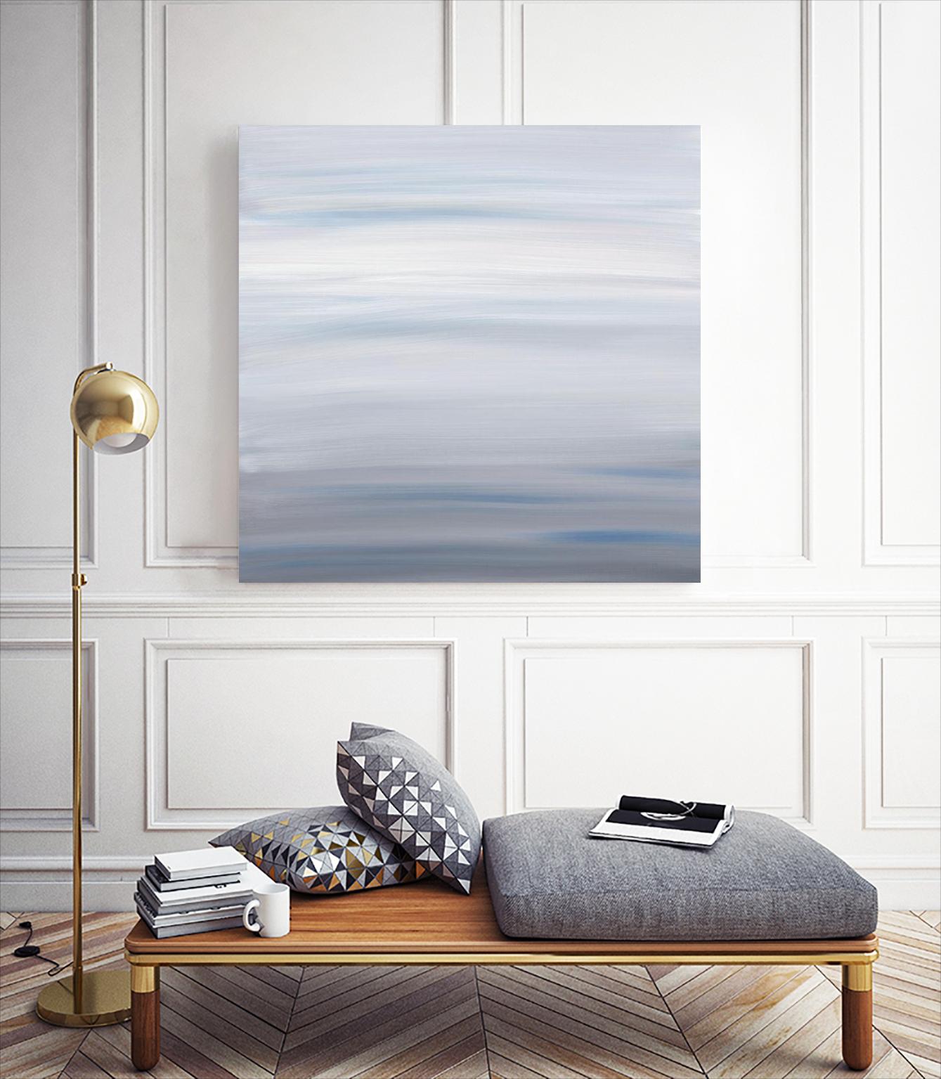 Blue Stripes by Corrie LaVelle on GIANT ART - white abstract