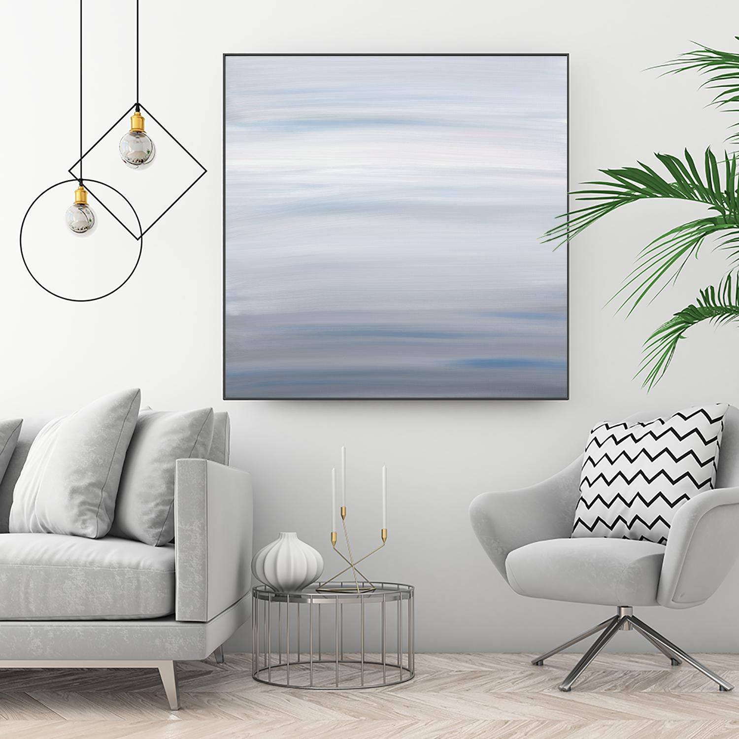 Blue Stripes by Corrie LaVelle on GIANT ART - white abstract