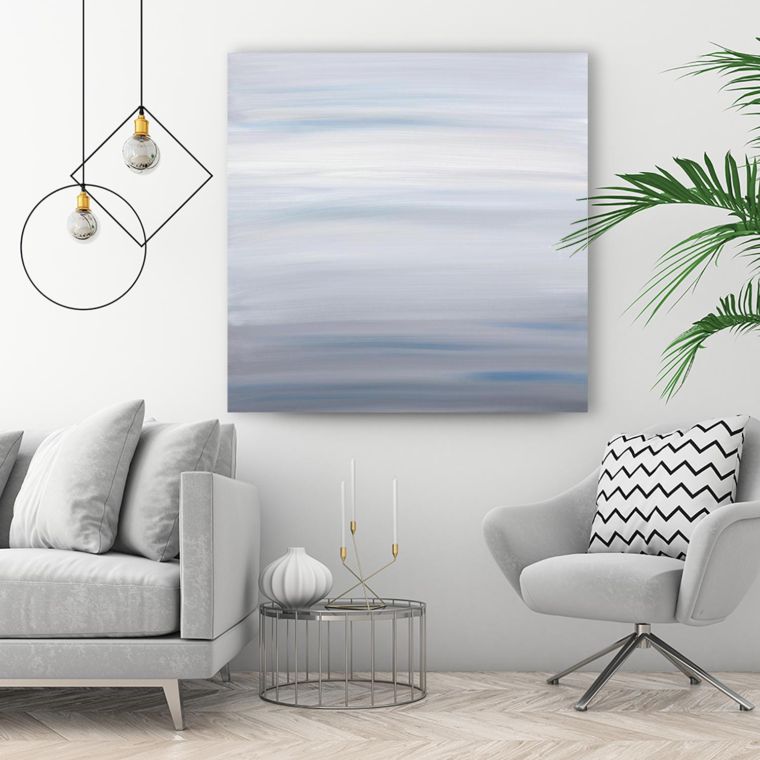Blue Stripes by Corrie LaVelle on GIANT ART - white abstract