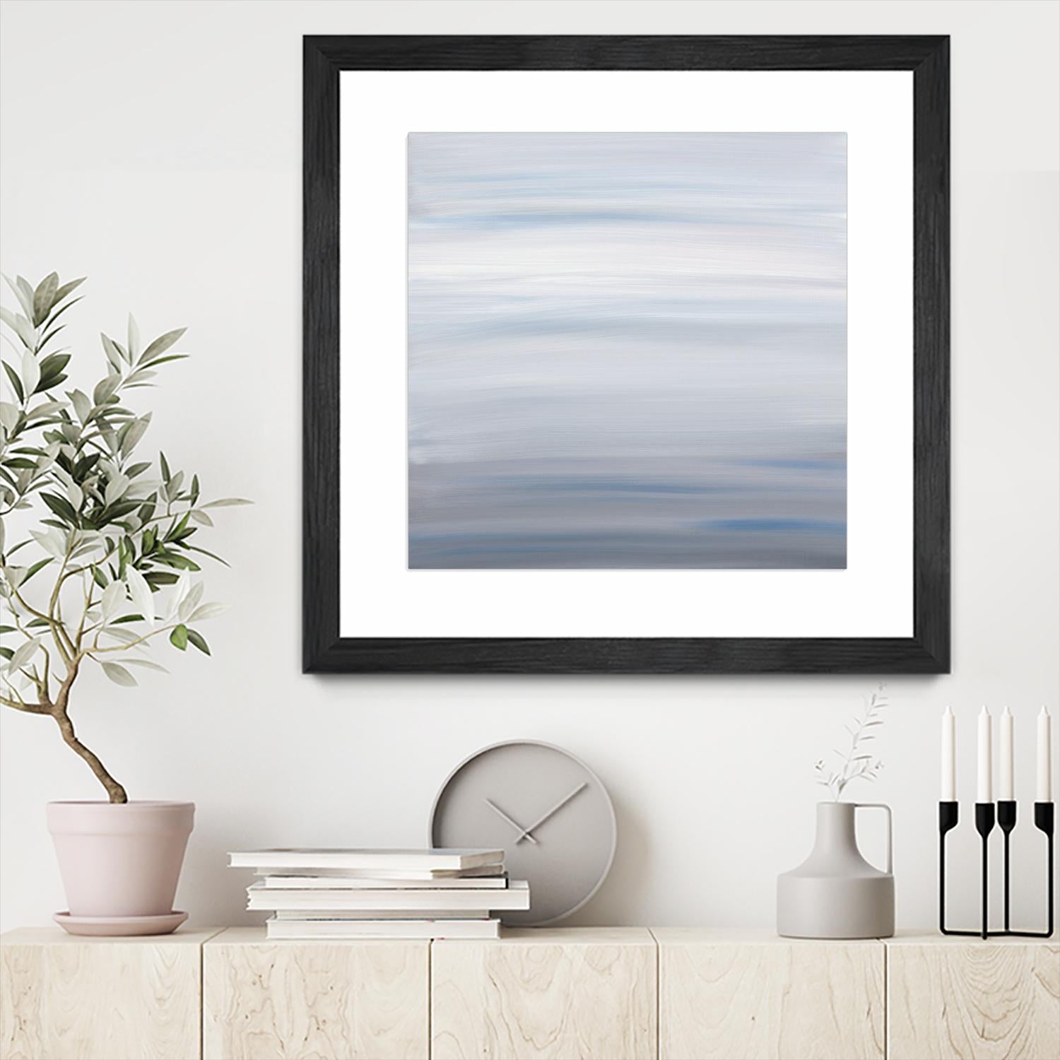 Blue Stripes by Corrie LaVelle on GIANT ART - white abstract