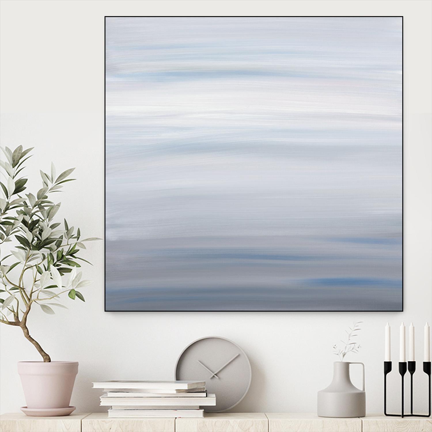 Blue Stripes by Corrie LaVelle on GIANT ART - white abstract