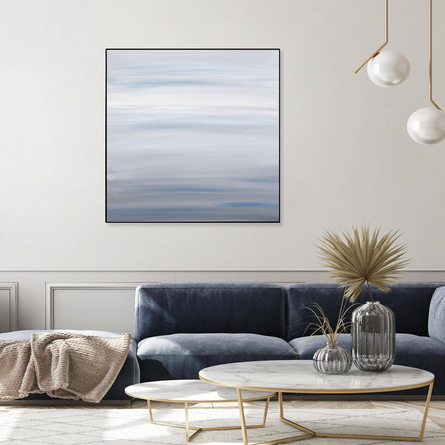 Blue Stripes by Corrie LaVelle on GIANT ART - white abstract