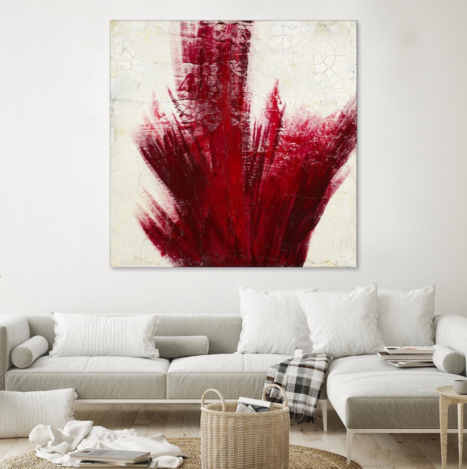 Red Splash by Corrie LaVelle on GIANT ART - beige abstract