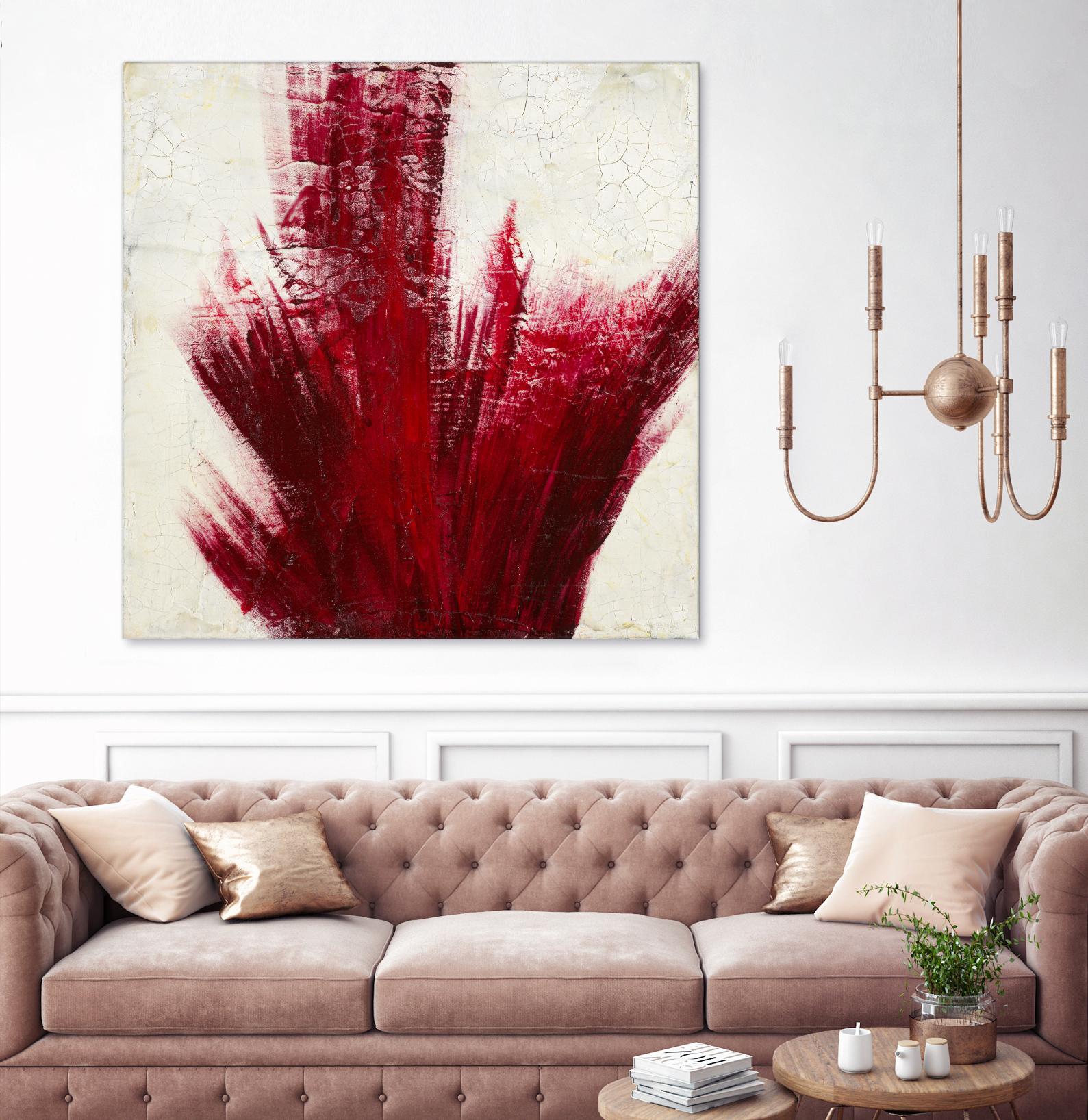 Red Splash by Corrie LaVelle on GIANT ART - beige abstract