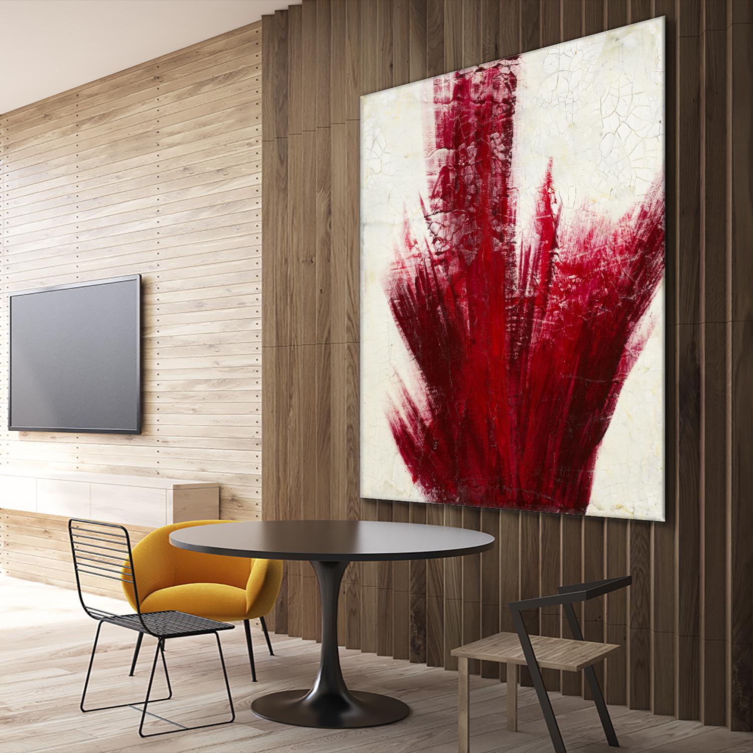 Red Splash by Corrie LaVelle on GIANT ART - beige abstract