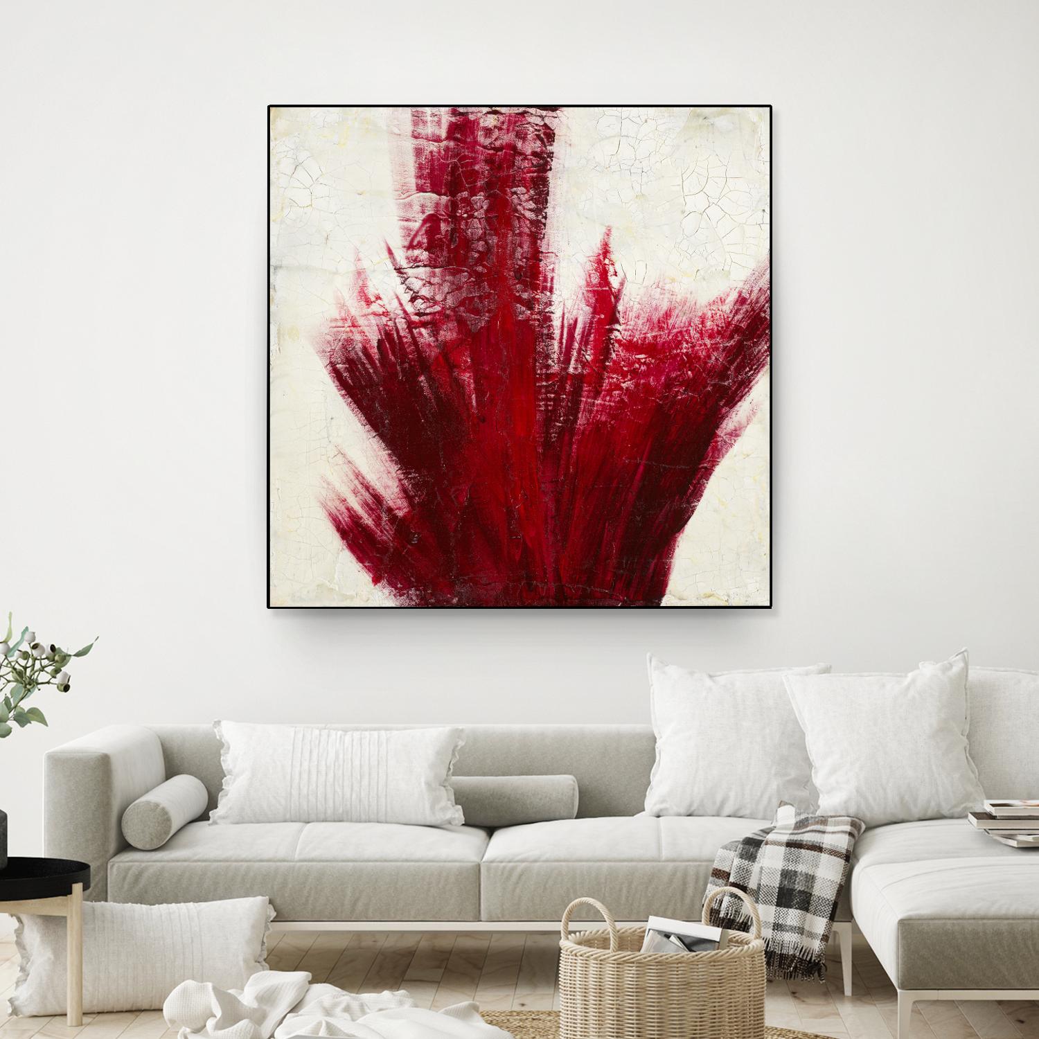 Red Splash by Corrie LaVelle on GIANT ART - beige abstract