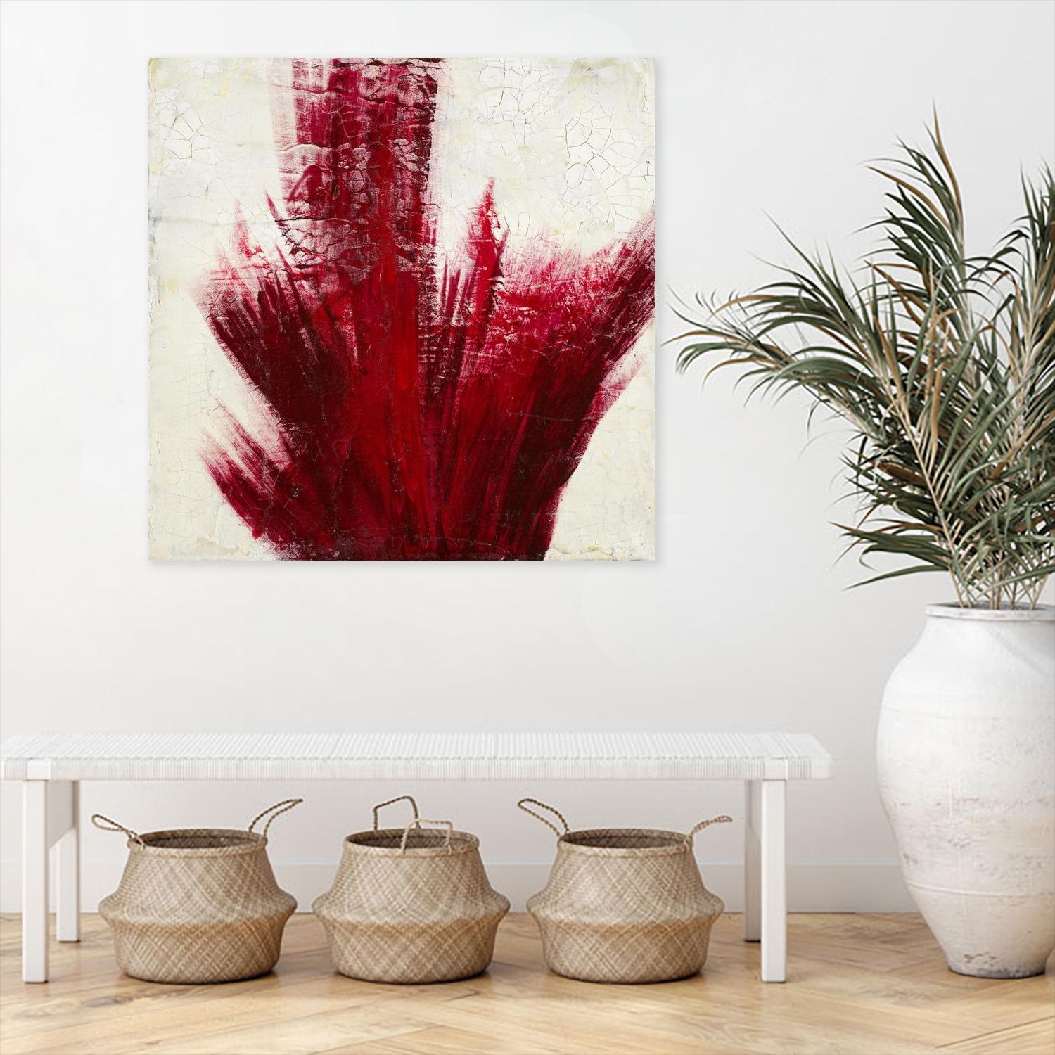 Red Splash by Corrie LaVelle on GIANT ART - beige abstract