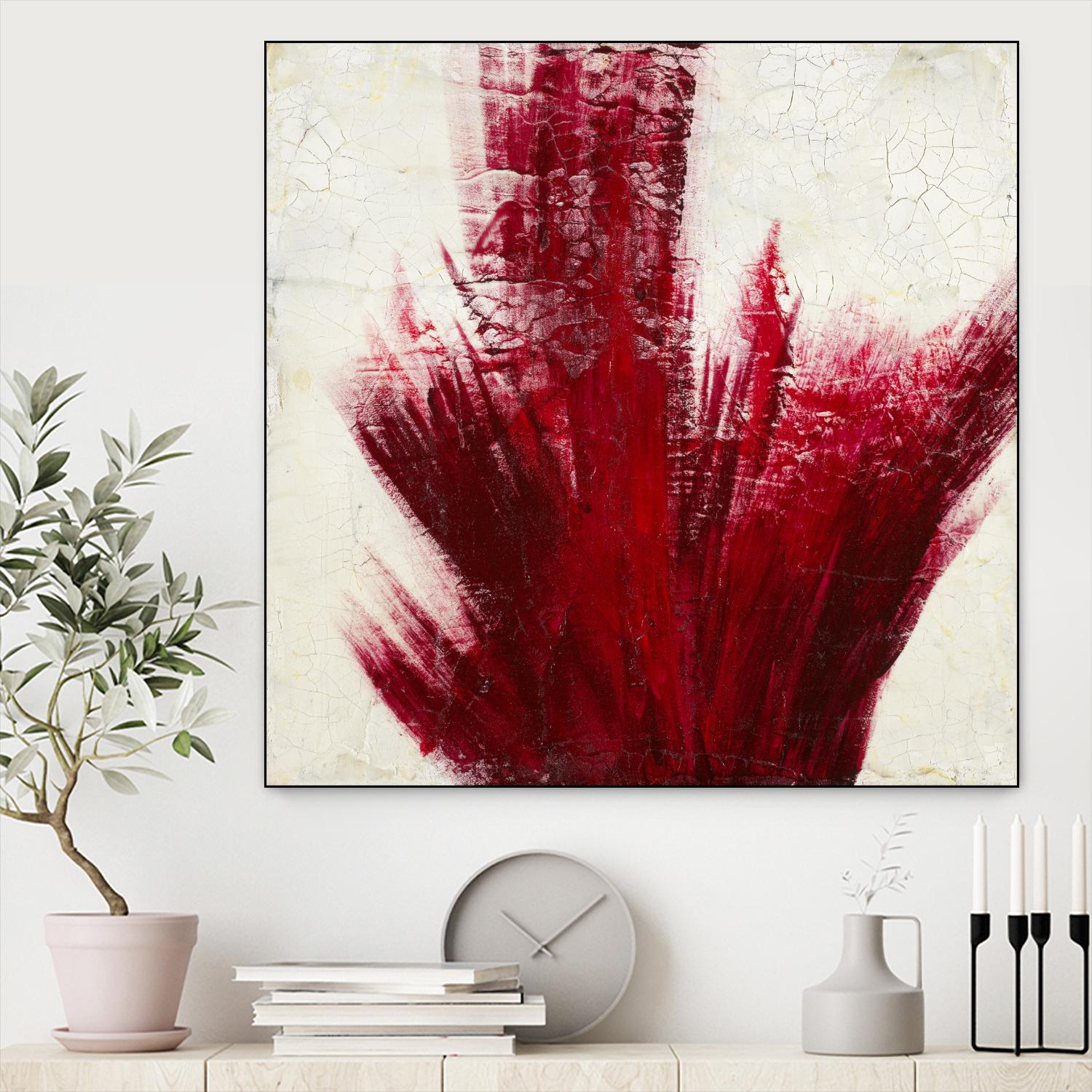 Red Splash by Corrie LaVelle on GIANT ART - beige abstract