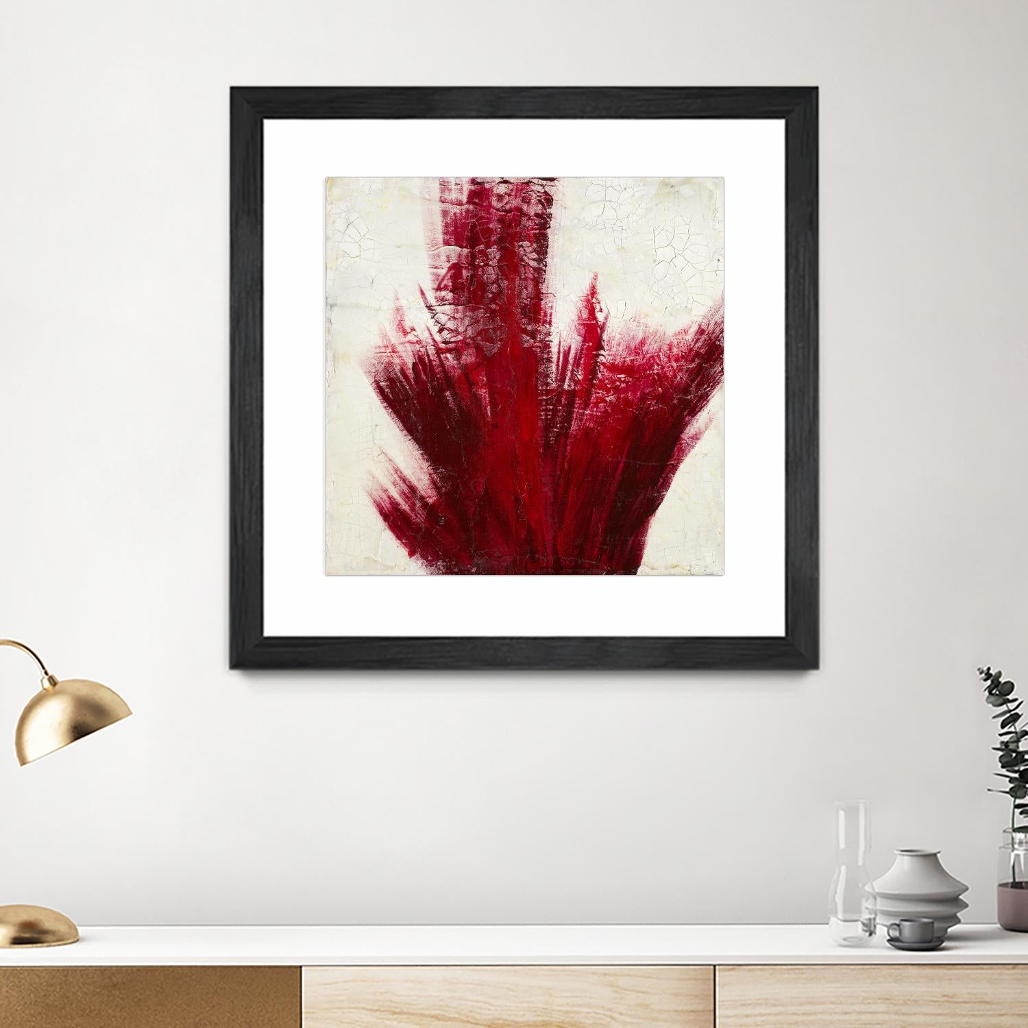 Red Splash by Corrie LaVelle on GIANT ART - beige abstract