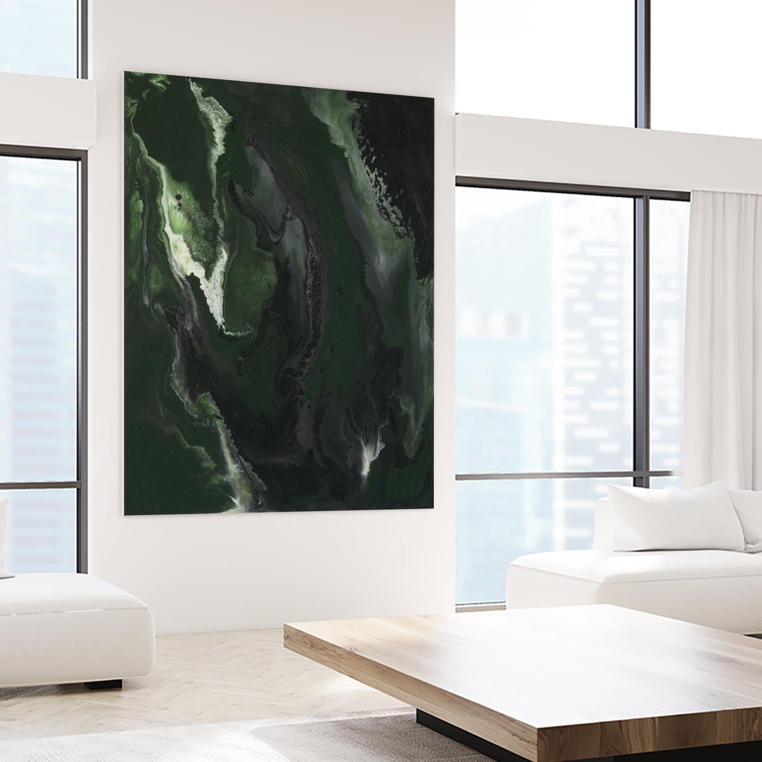 Silence Apart by Corrie LaVelle on GIANT ART - greens fluid abstracts