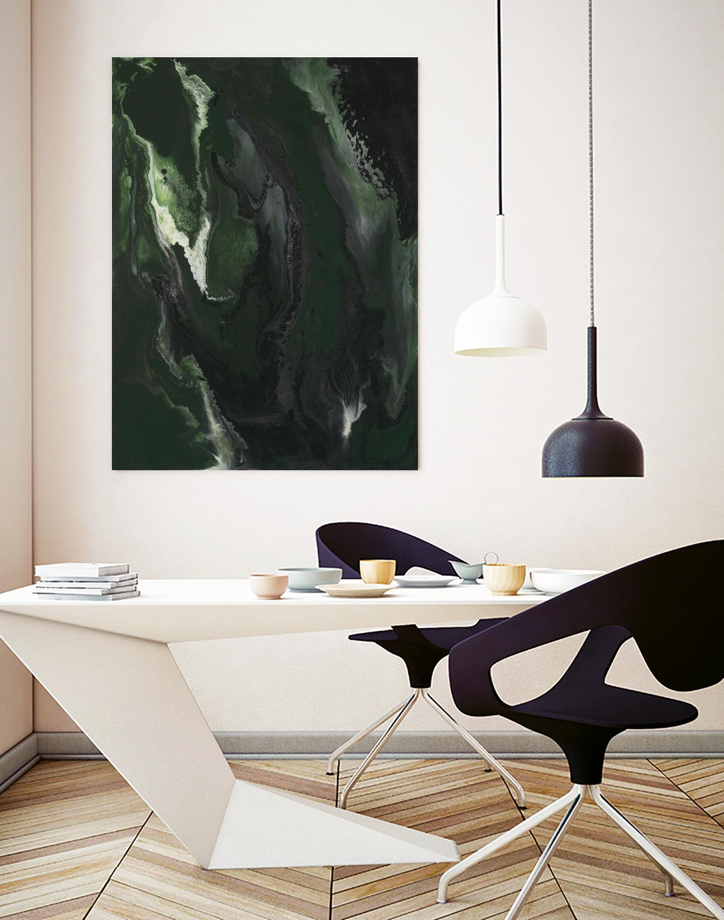 Silence Apart by Corrie LaVelle on GIANT ART - greens fluid abstracts