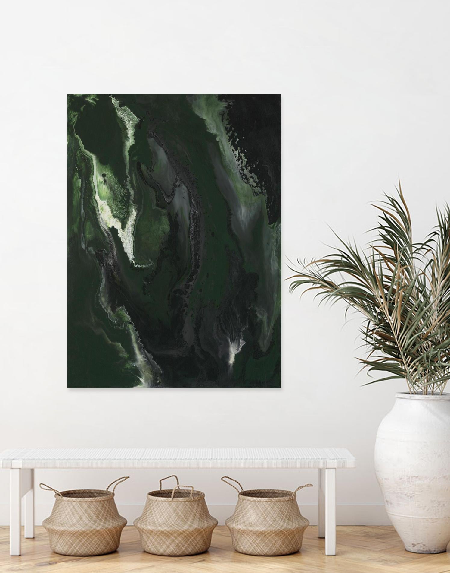 Silence Apart by Corrie LaVelle on GIANT ART - greens fluid abstracts