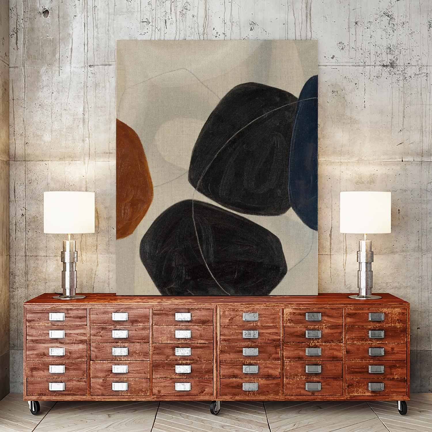 Gravity I by Kippi Leonard on GIANT ART - blacks organic shapes