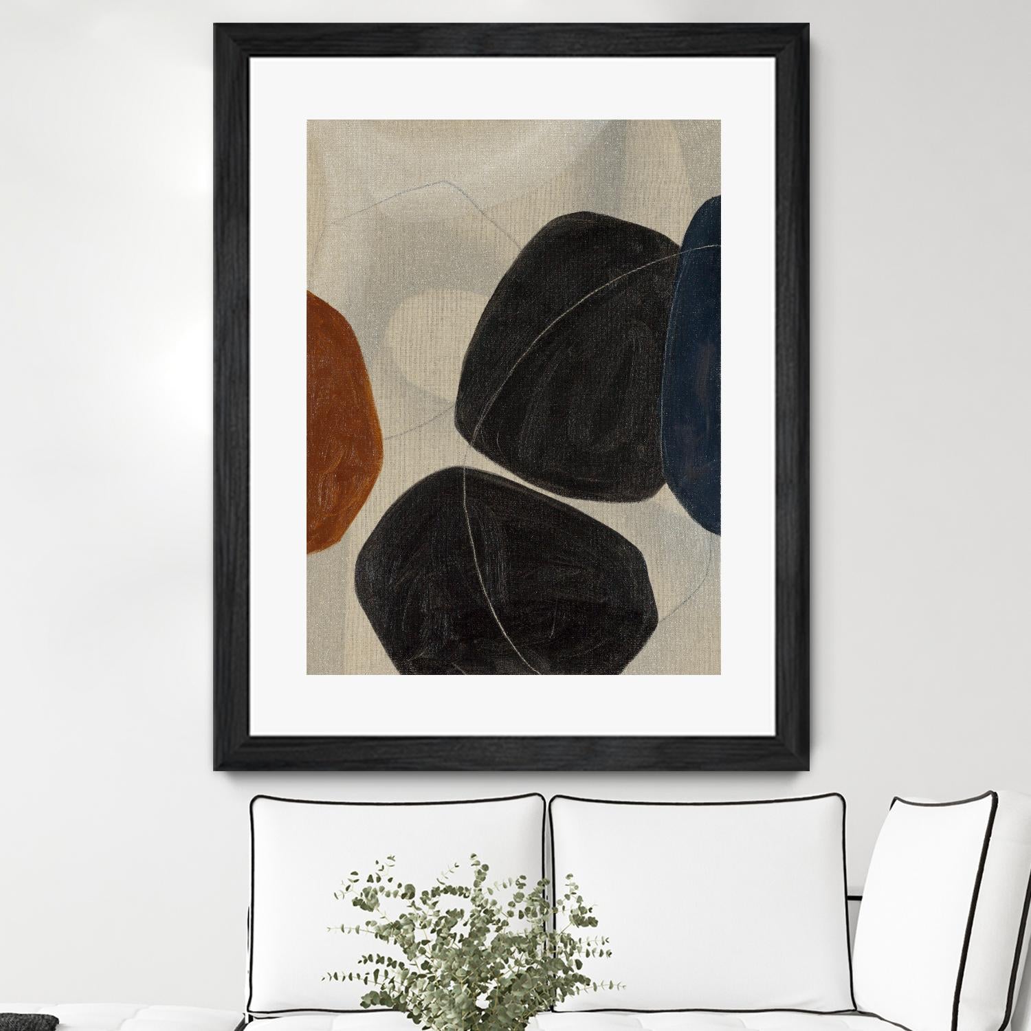 Gravity I by Kippi Leonard on GIANT ART - blacks organic shapes