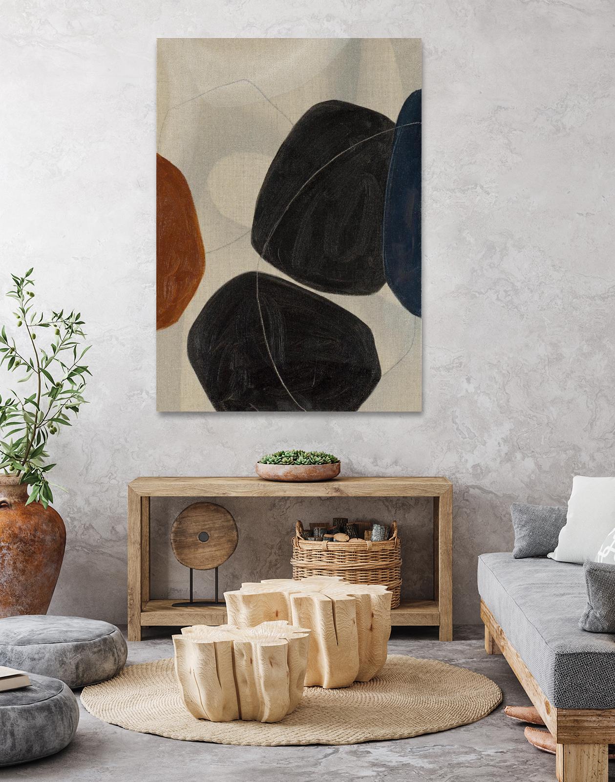 Gravity I by Kippi Leonard on GIANT ART - blacks organic shapes