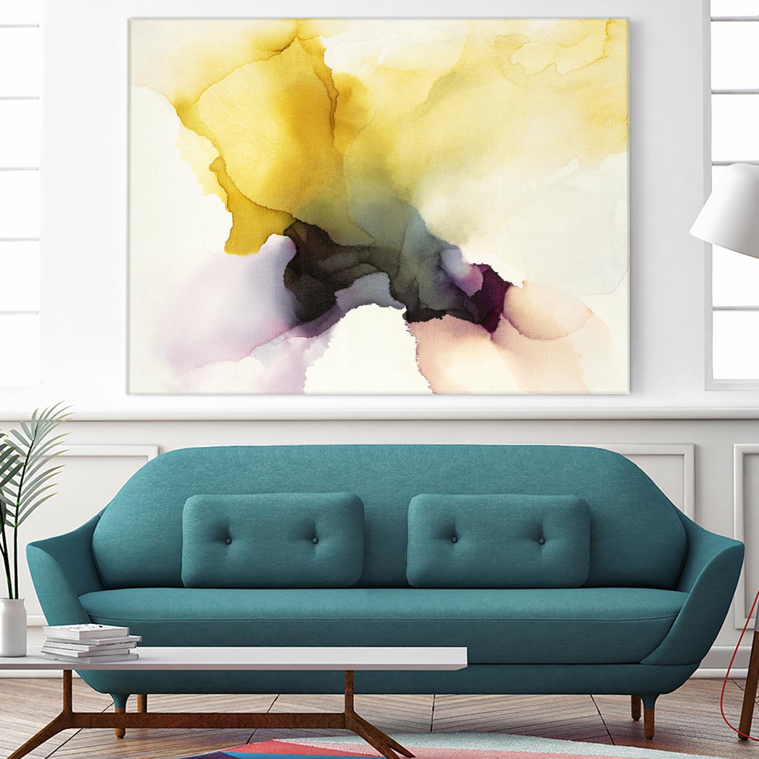 Never Have I Laid Eyes On Equal Beauty In Man Or Woman by Kippi Leonard on GIANT ART - yellows fluid abstracts