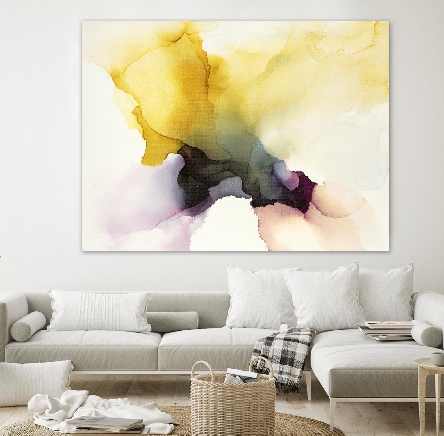 Never Have I Laid Eyes On Equal Beauty In Man Or Woman by Kippi Leonard on GIANT ART - yellows fluid abstracts