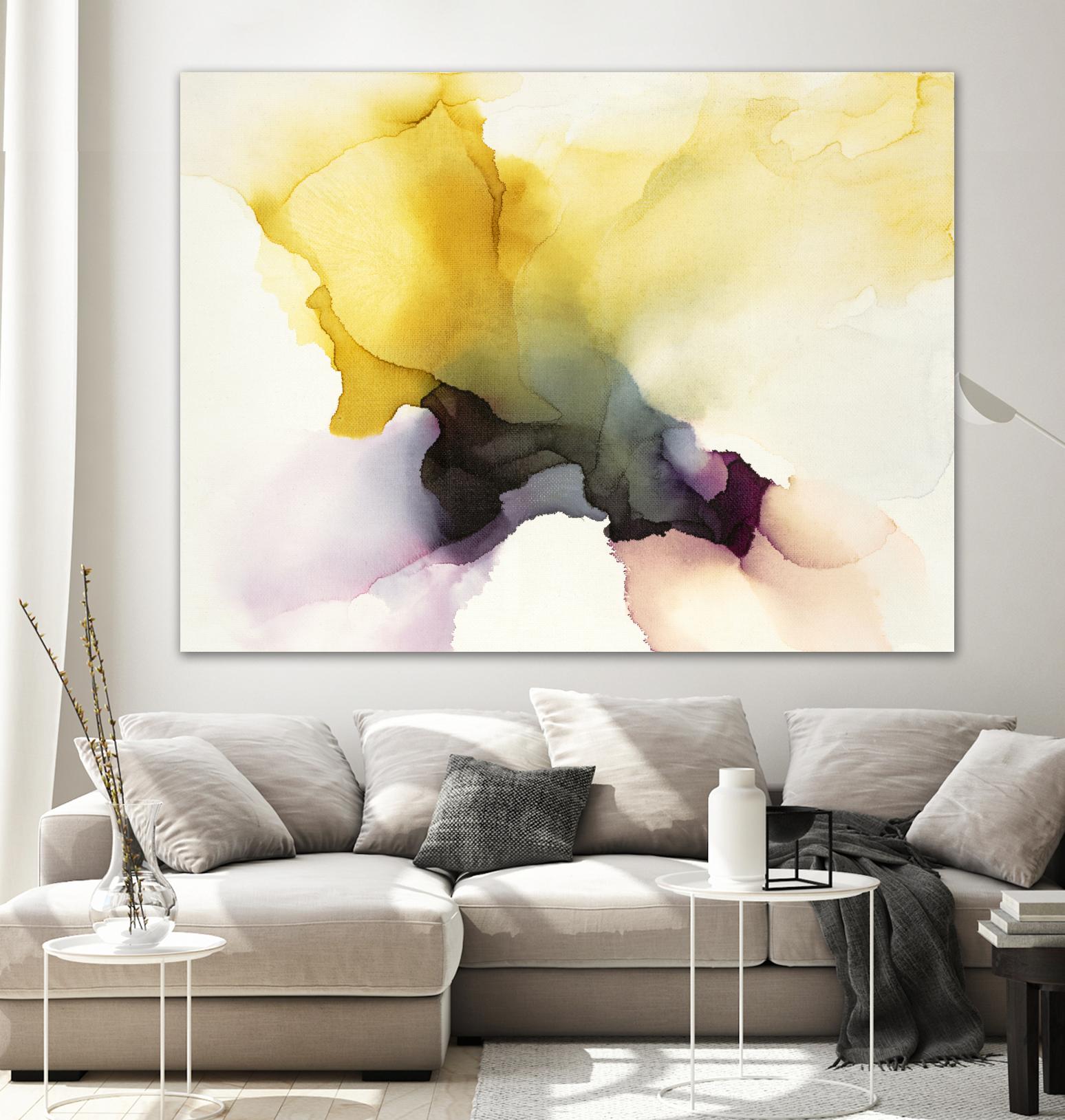 Never Have I Laid Eyes On Equal Beauty In Man Or Woman by Kippi Leonard on GIANT ART - yellows fluid abstracts