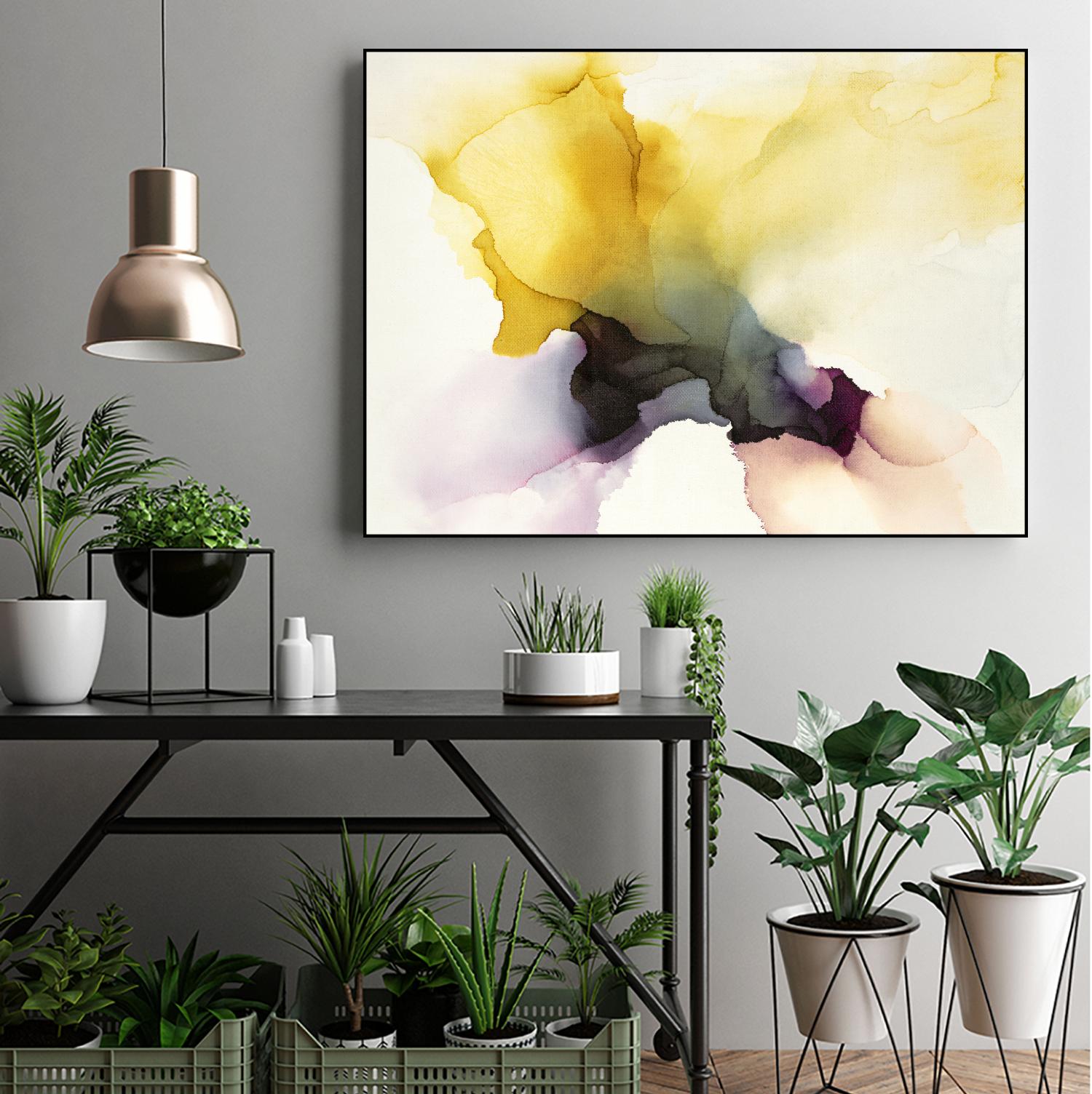 Never Have I Laid Eyes On Equal Beauty In Man Or Woman by Kippi Leonard on GIANT ART - yellows fluid abstracts