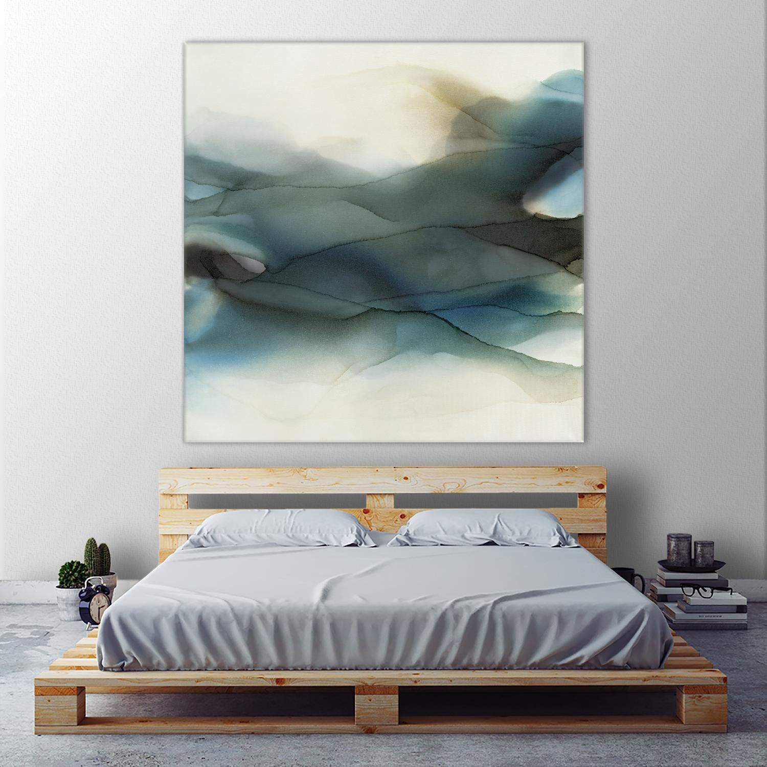 September Desert by Kippi Leonard on GIANT ART - blues fluid abstracts