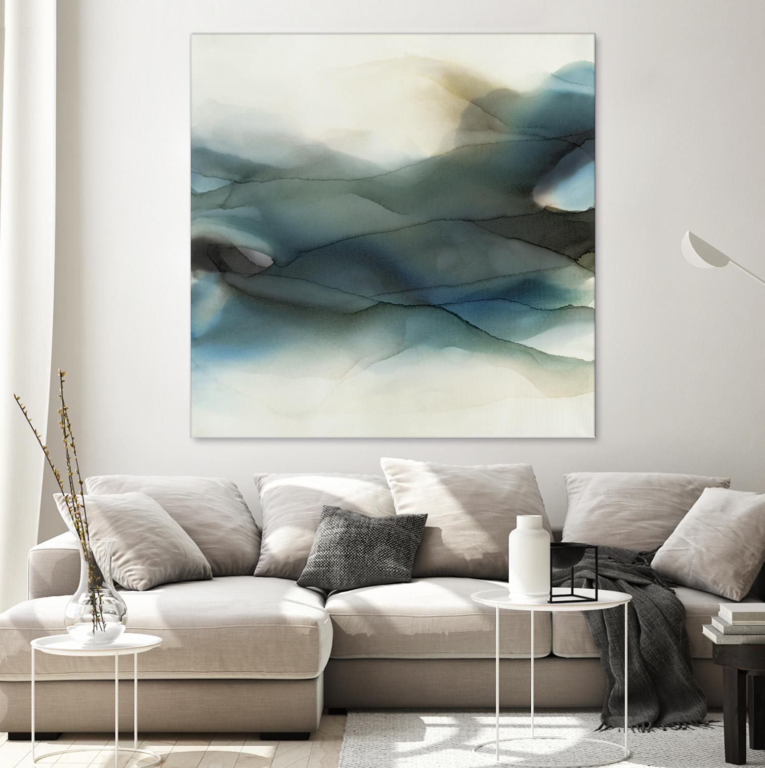 September Desert by Kippi Leonard on GIANT ART - blues fluid abstracts