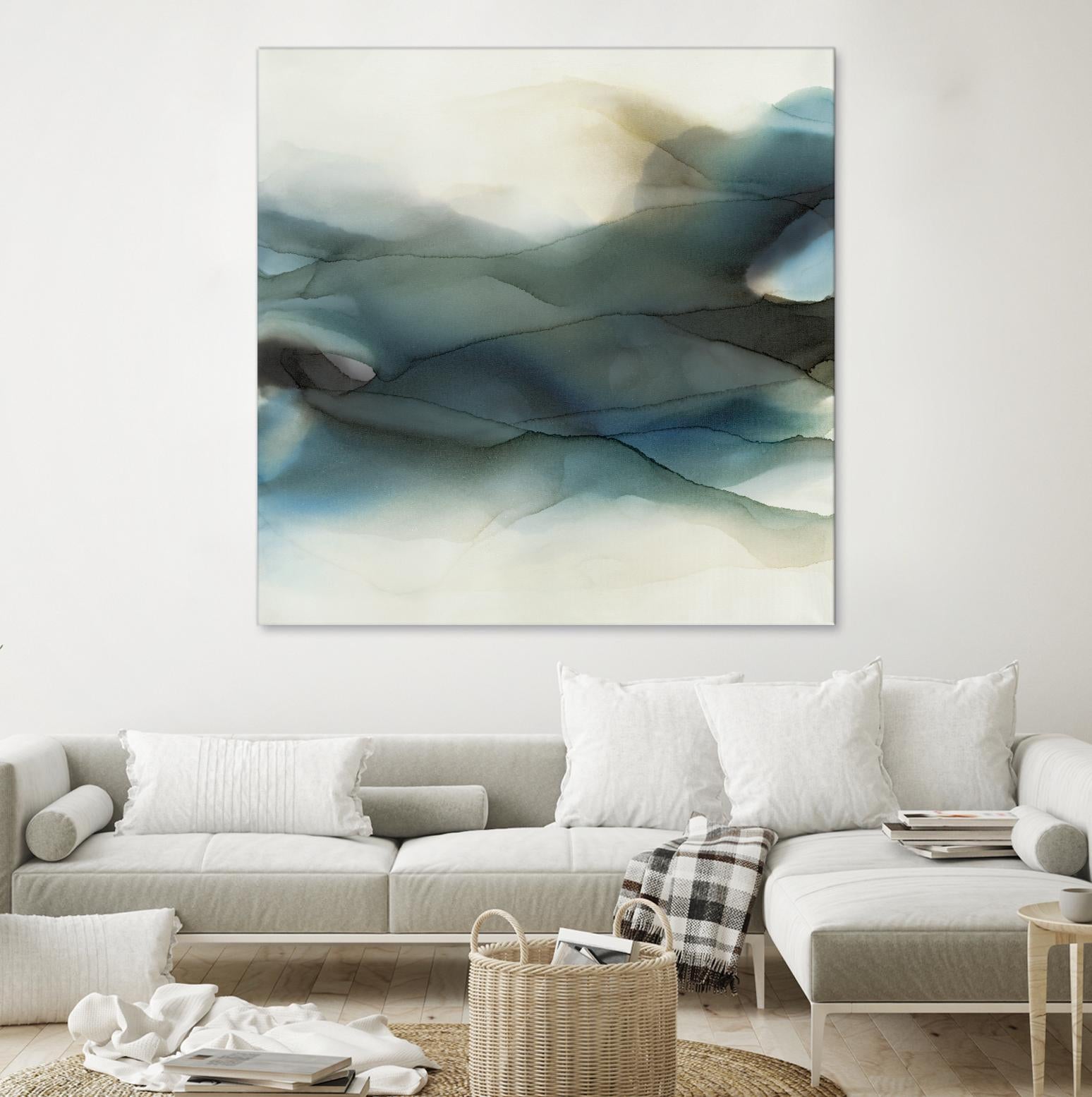 September Desert by Kippi Leonard on GIANT ART - blues fluid abstracts