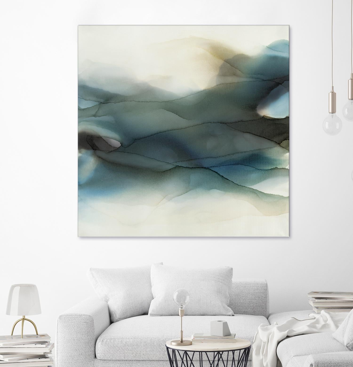 September Desert by Kippi Leonard on GIANT ART - blues fluid abstracts