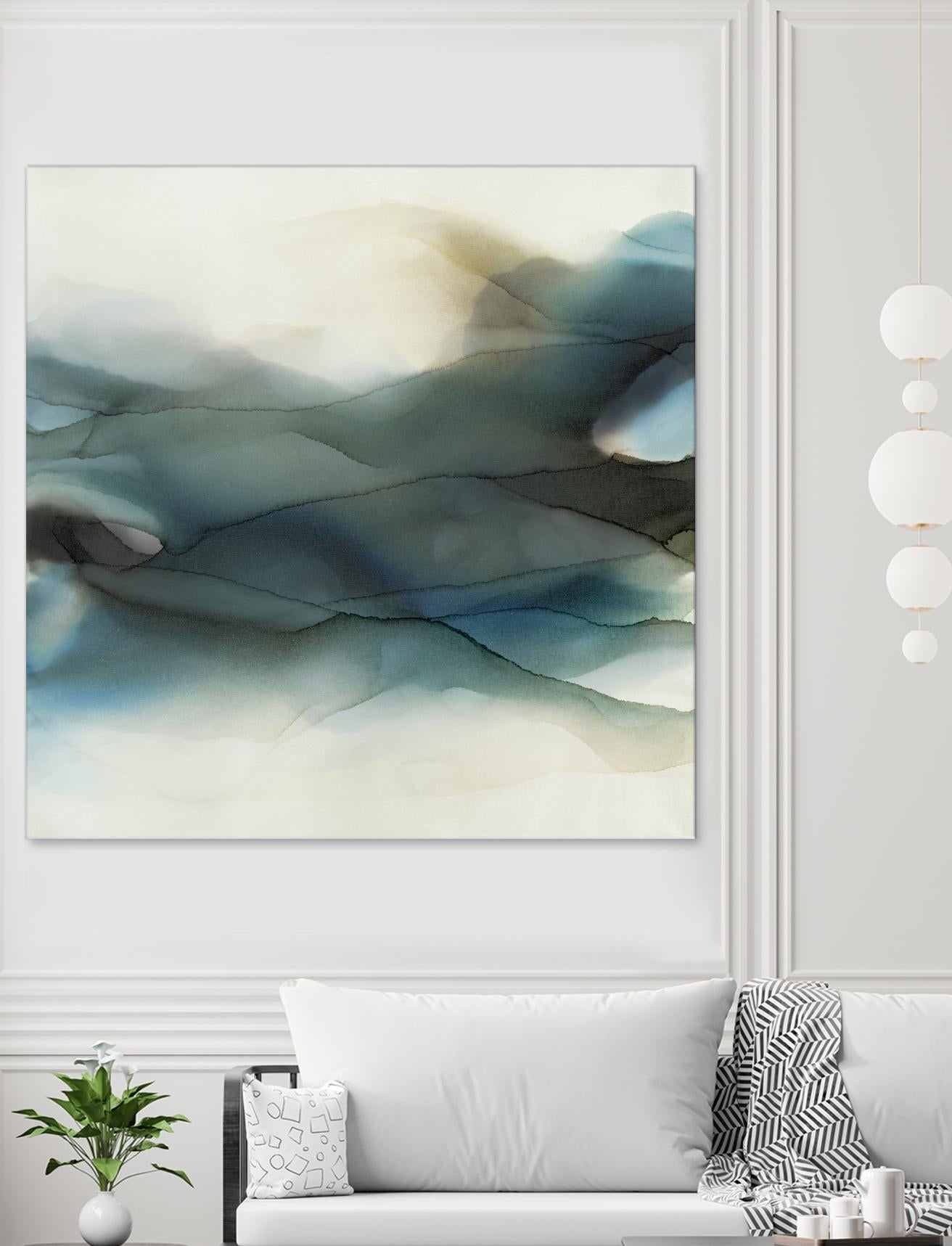 September Desert by Kippi Leonard on GIANT ART - blues fluid abstracts