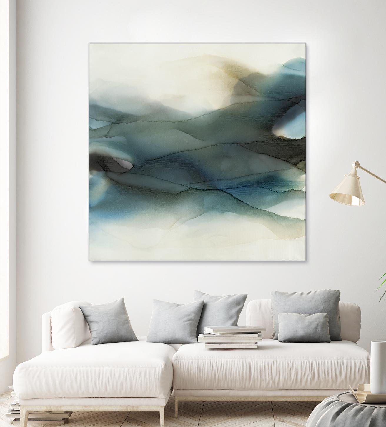 September Desert by Kippi Leonard on GIANT ART - blues fluid abstracts