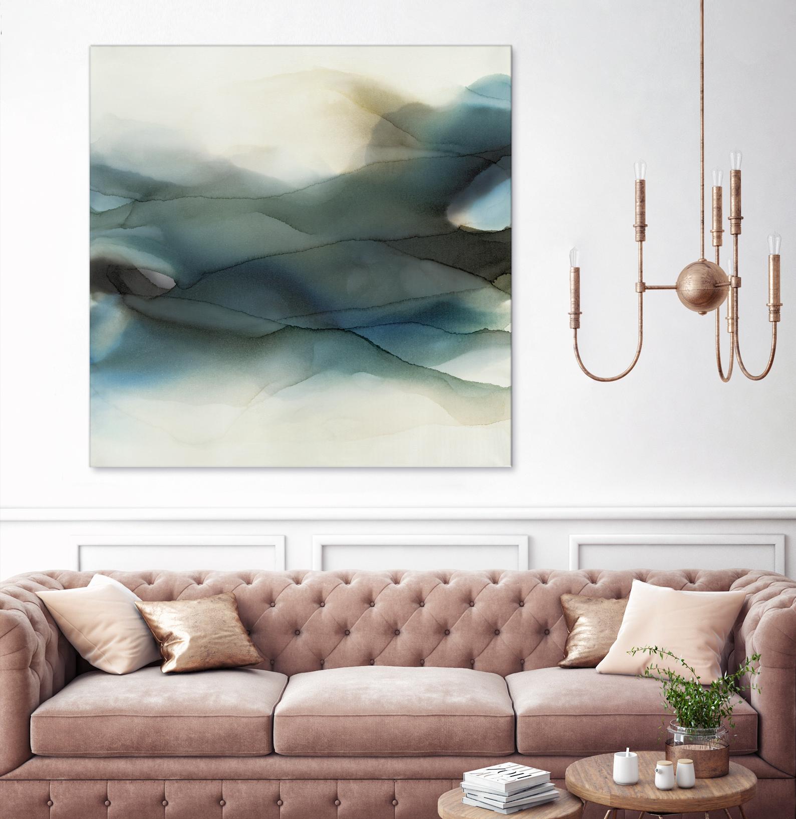 September Desert by Kippi Leonard on GIANT ART - blues fluid abstracts