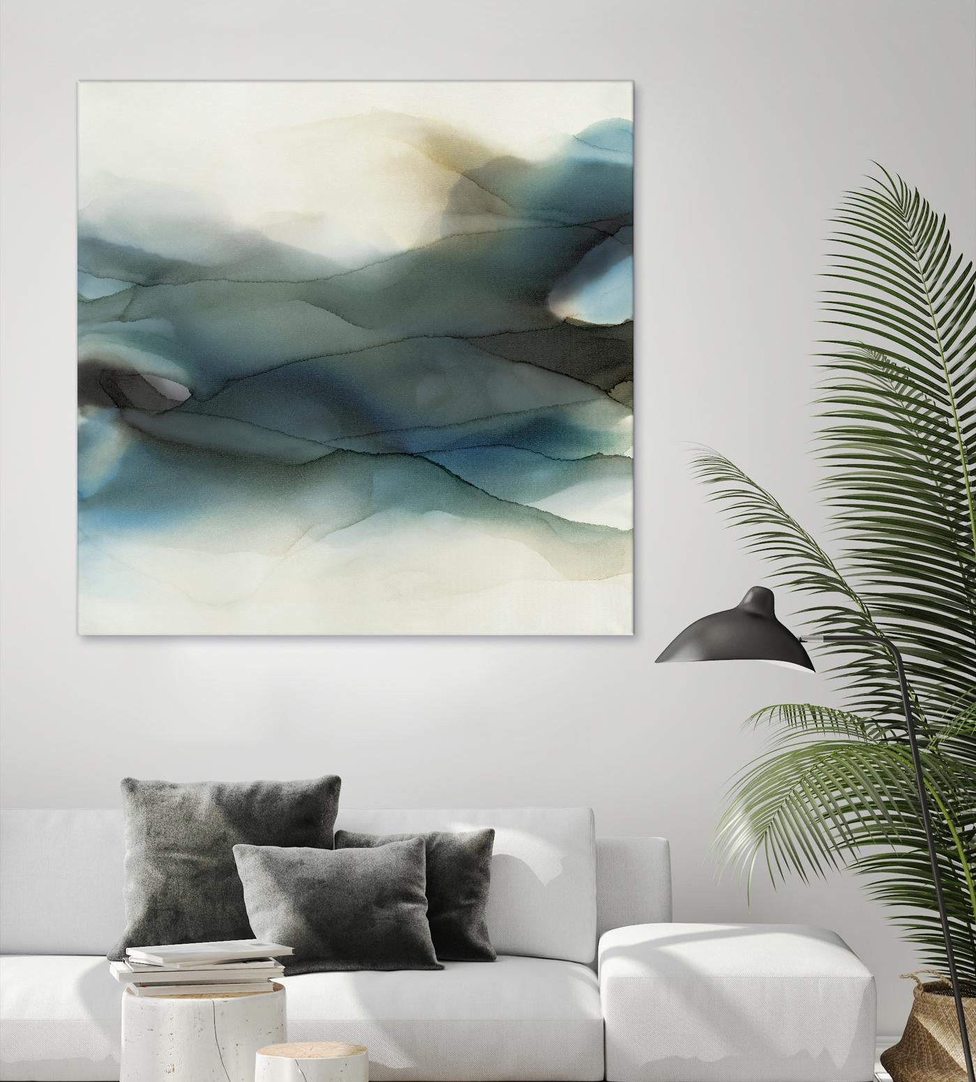 September Desert by Kippi Leonard on GIANT ART - blues fluid abstracts