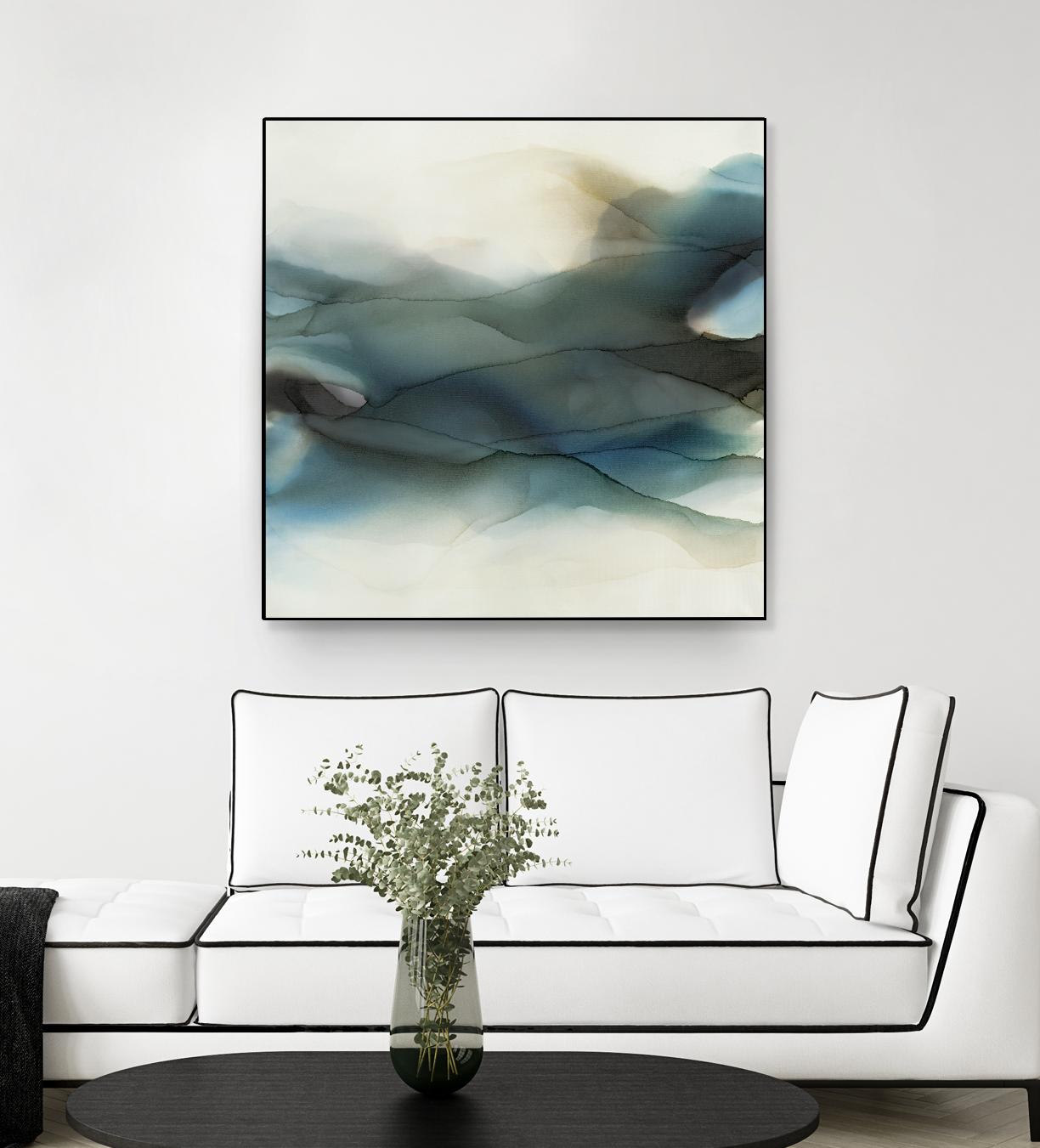 September Desert by Kippi Leonard on GIANT ART - blues fluid abstracts