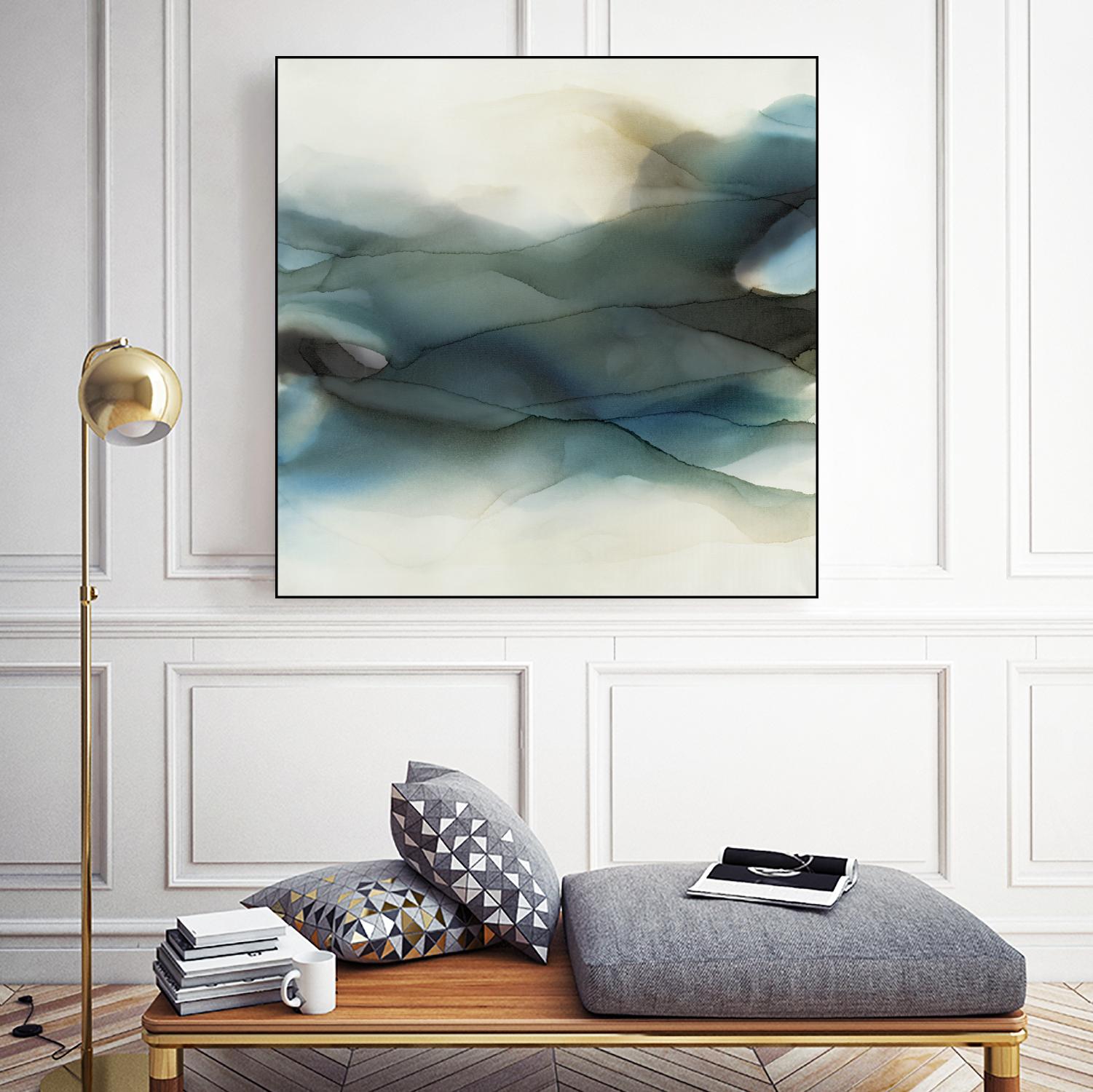 September Desert by Kippi Leonard on GIANT ART - blues fluid abstracts