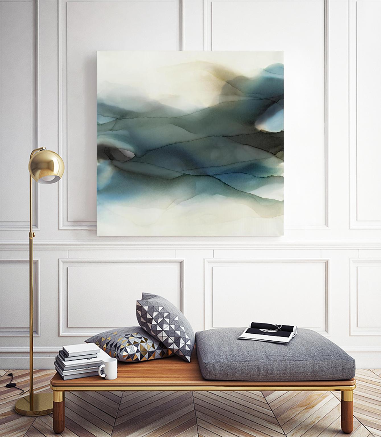 September Desert by Kippi Leonard on GIANT ART - blues fluid abstracts