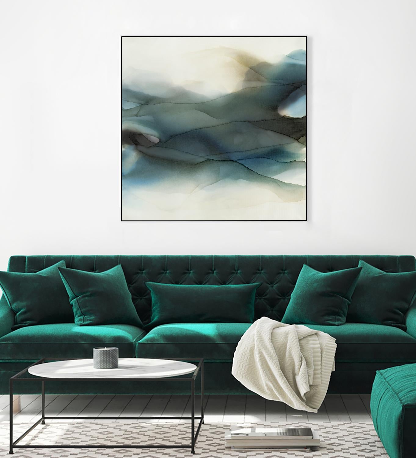 September Desert by Kippi Leonard on GIANT ART - blues fluid abstracts