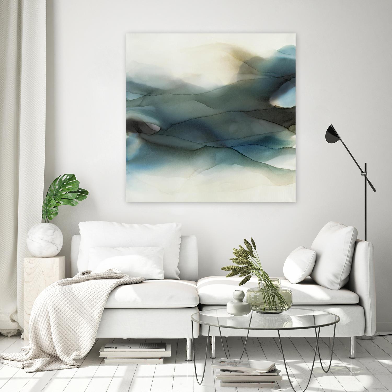 September Desert by Kippi Leonard on GIANT ART - blues fluid abstracts