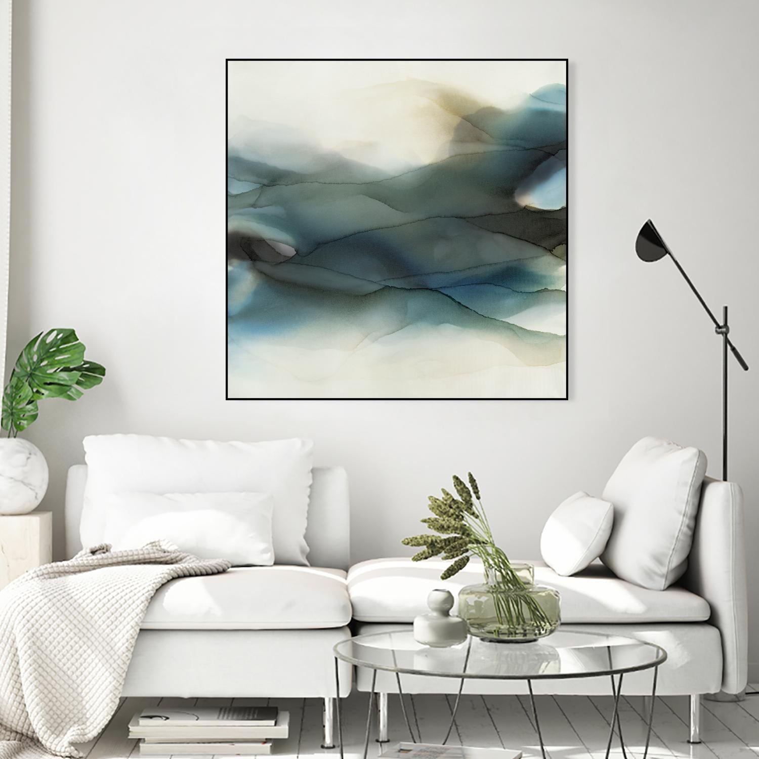 September Desert by Kippi Leonard on GIANT ART - blues fluid abstracts