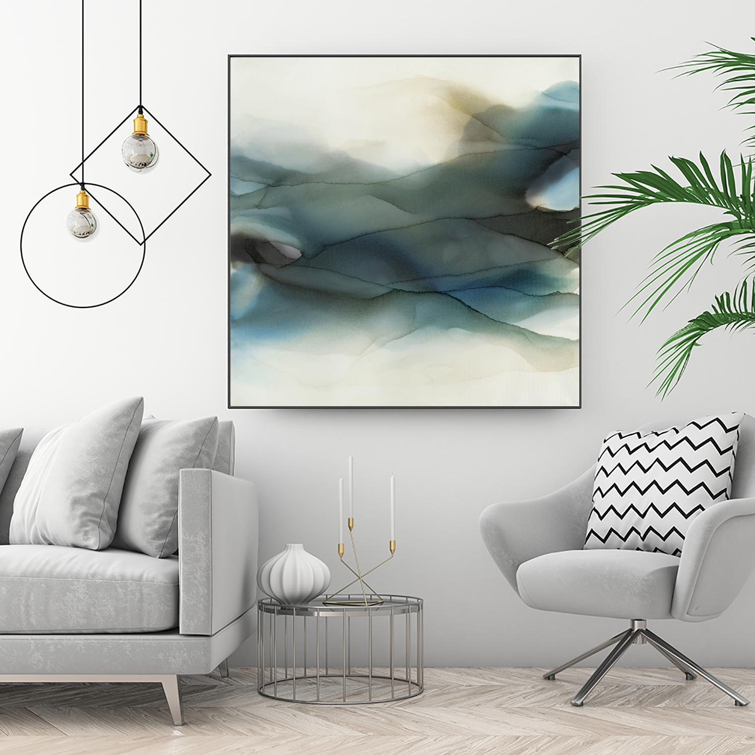 September Desert by Kippi Leonard on GIANT ART - blues fluid abstracts