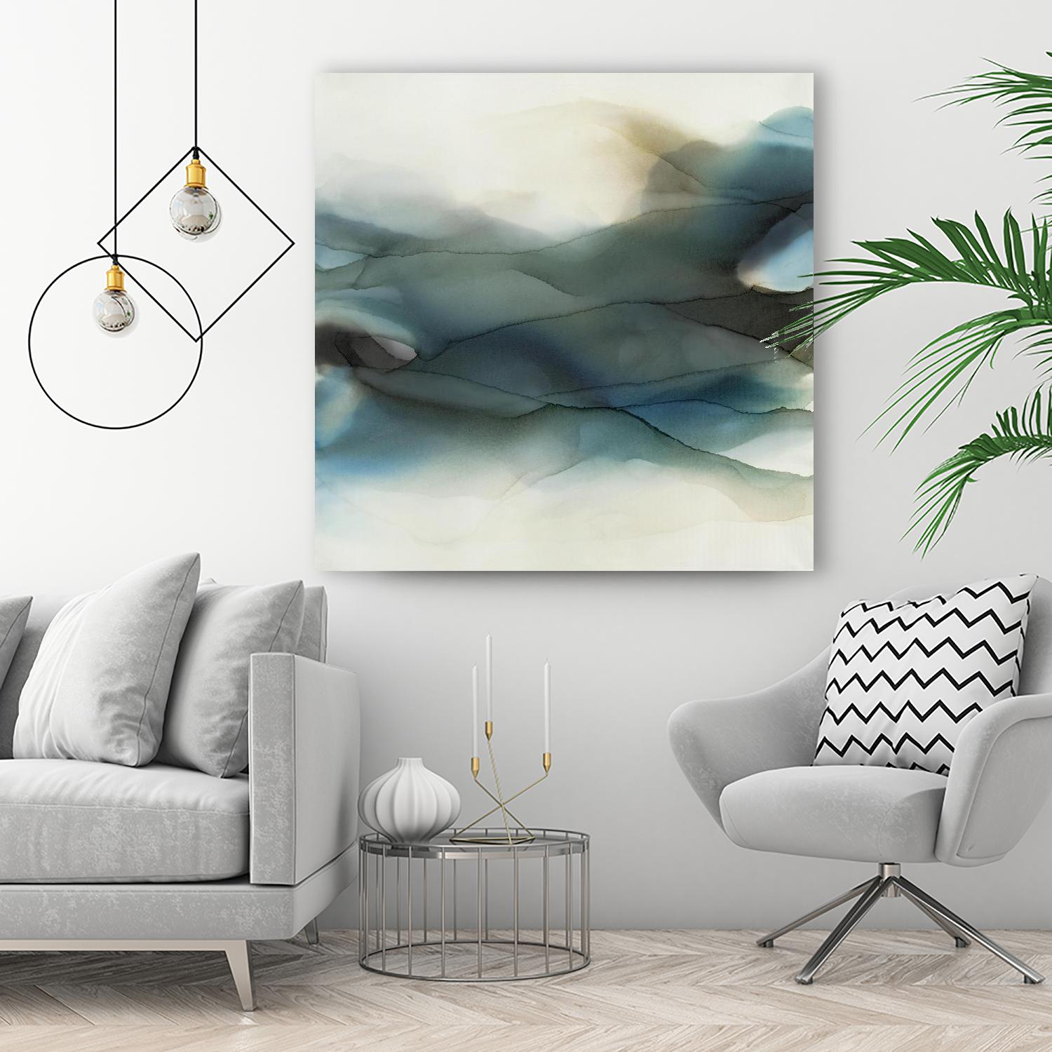 September Desert by Kippi Leonard on GIANT ART - blues fluid abstracts