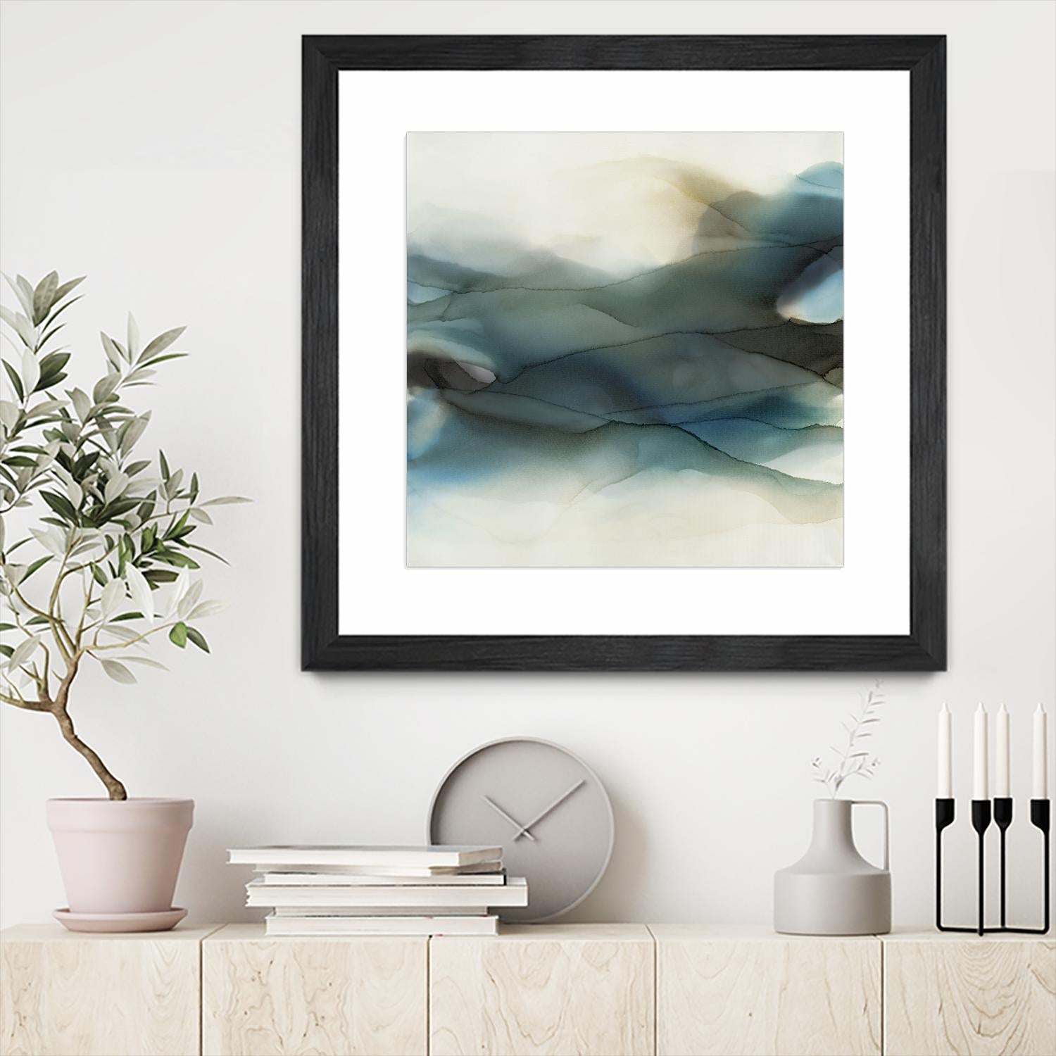 September Desert by Kippi Leonard on GIANT ART - blues fluid abstracts