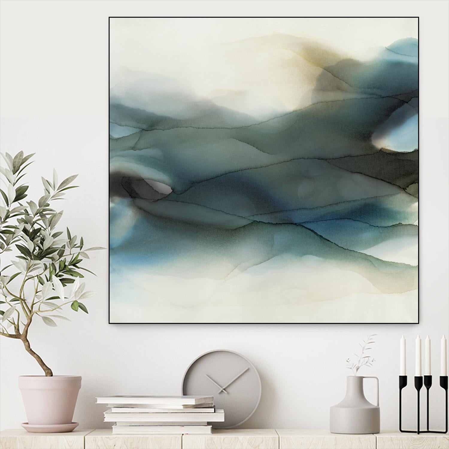 September Desert by Kippi Leonard on GIANT ART - blues fluid abstracts