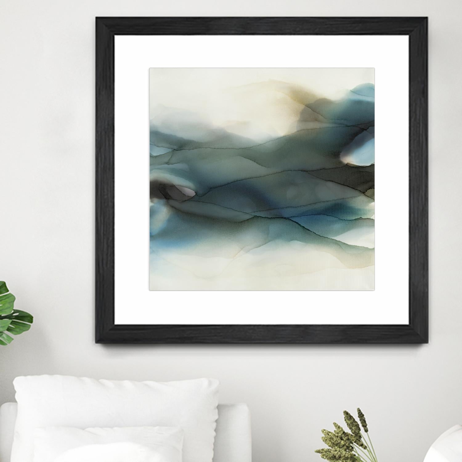 September Desert by Kippi Leonard on GIANT ART - blues fluid abstracts