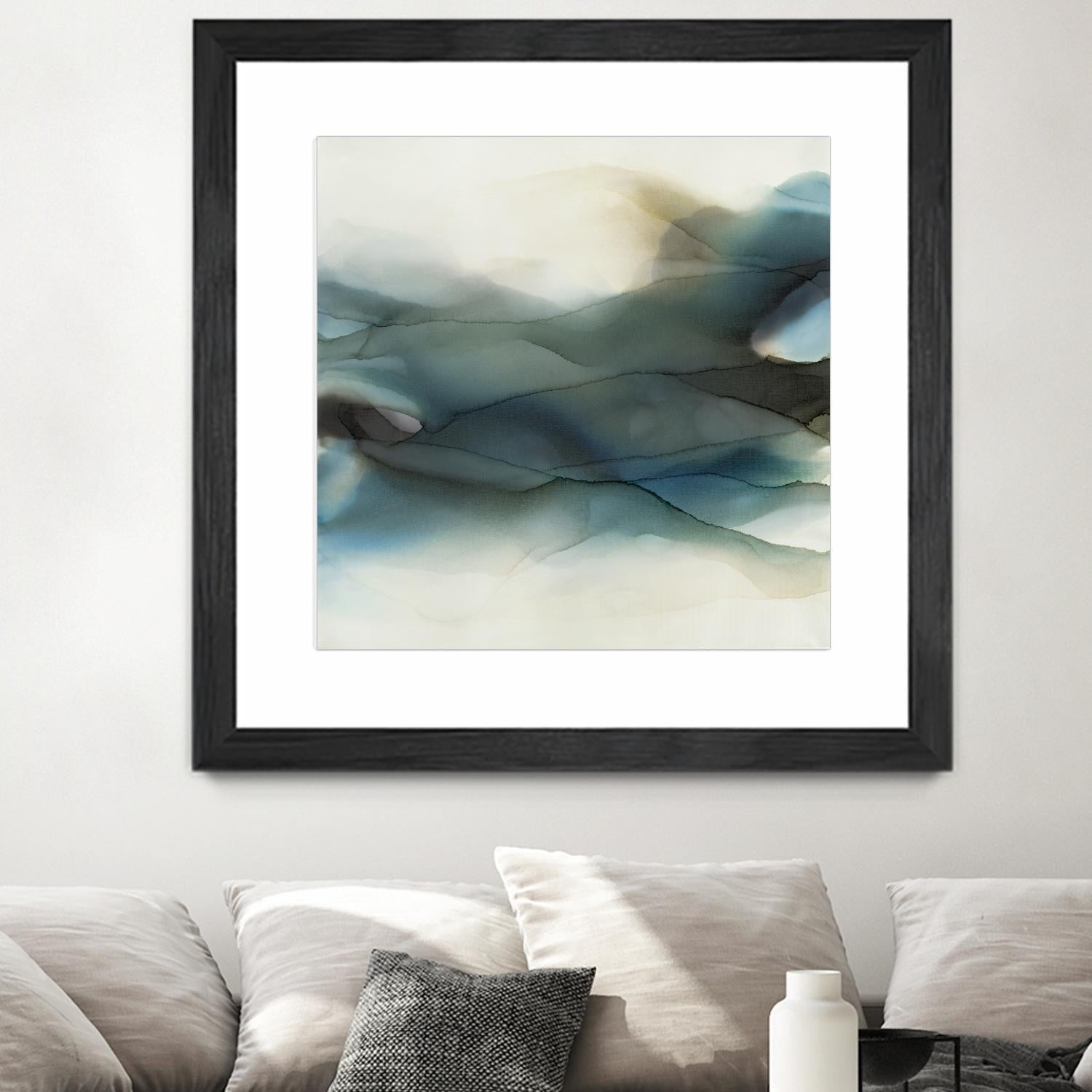 September Desert by Kippi Leonard on GIANT ART - blues fluid abstracts